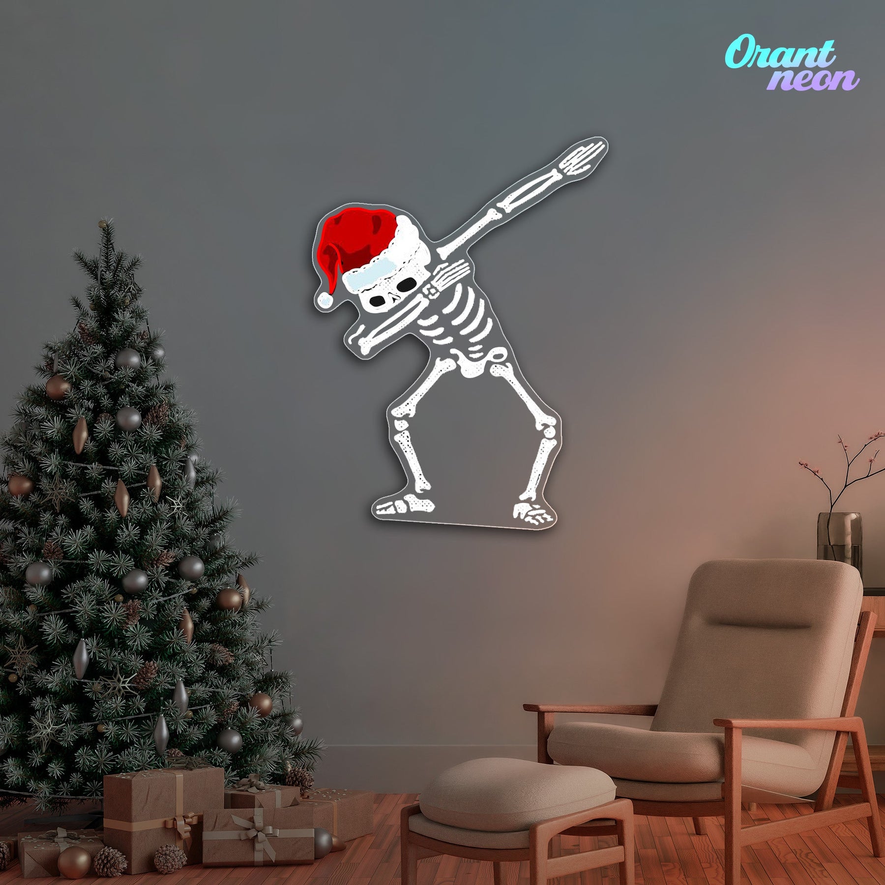 Dapper Skullmas Neon Sign Light Artwork