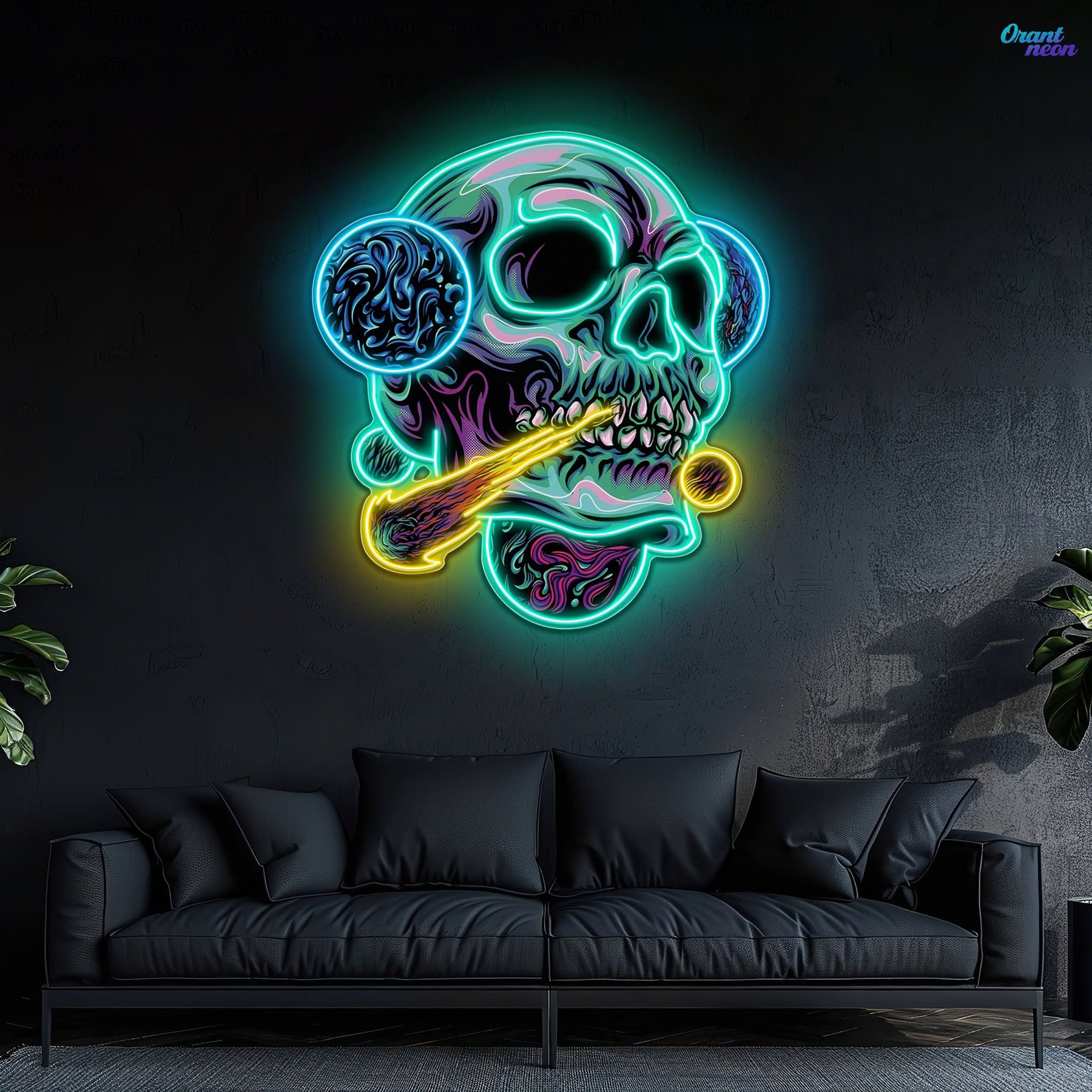 Galactic Skull Neon Sign Light Artwork