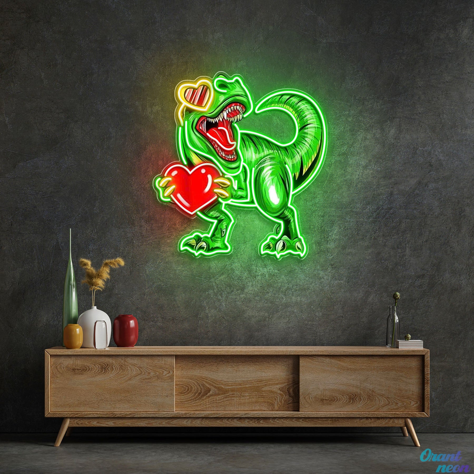 You Stole My Heart, Dino-Style Best Gift For Valentine Neon Sight Light Artwork