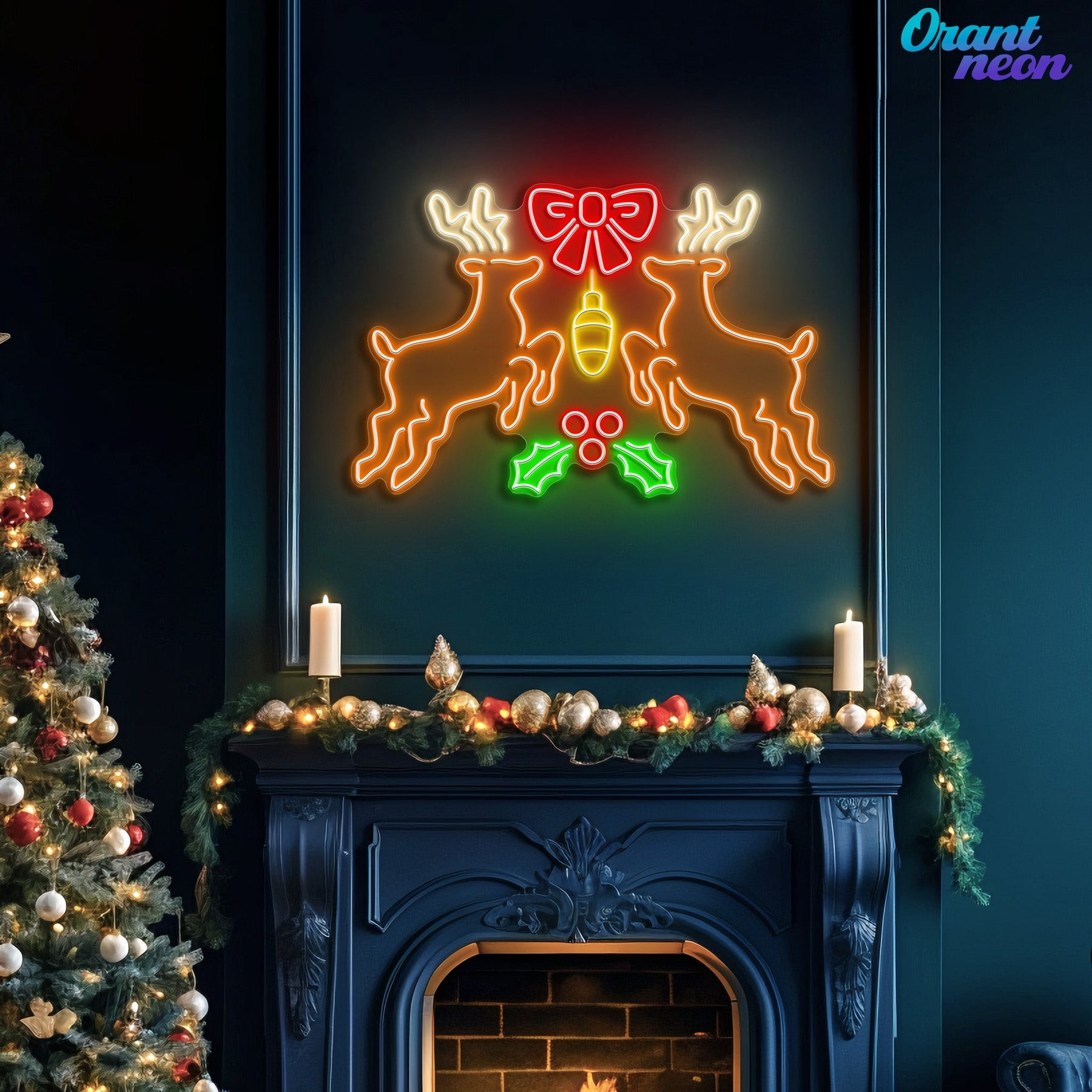Bright Lights, Reindeer Nights: Neon Christmas Cheer Neon Sign Light Artwork