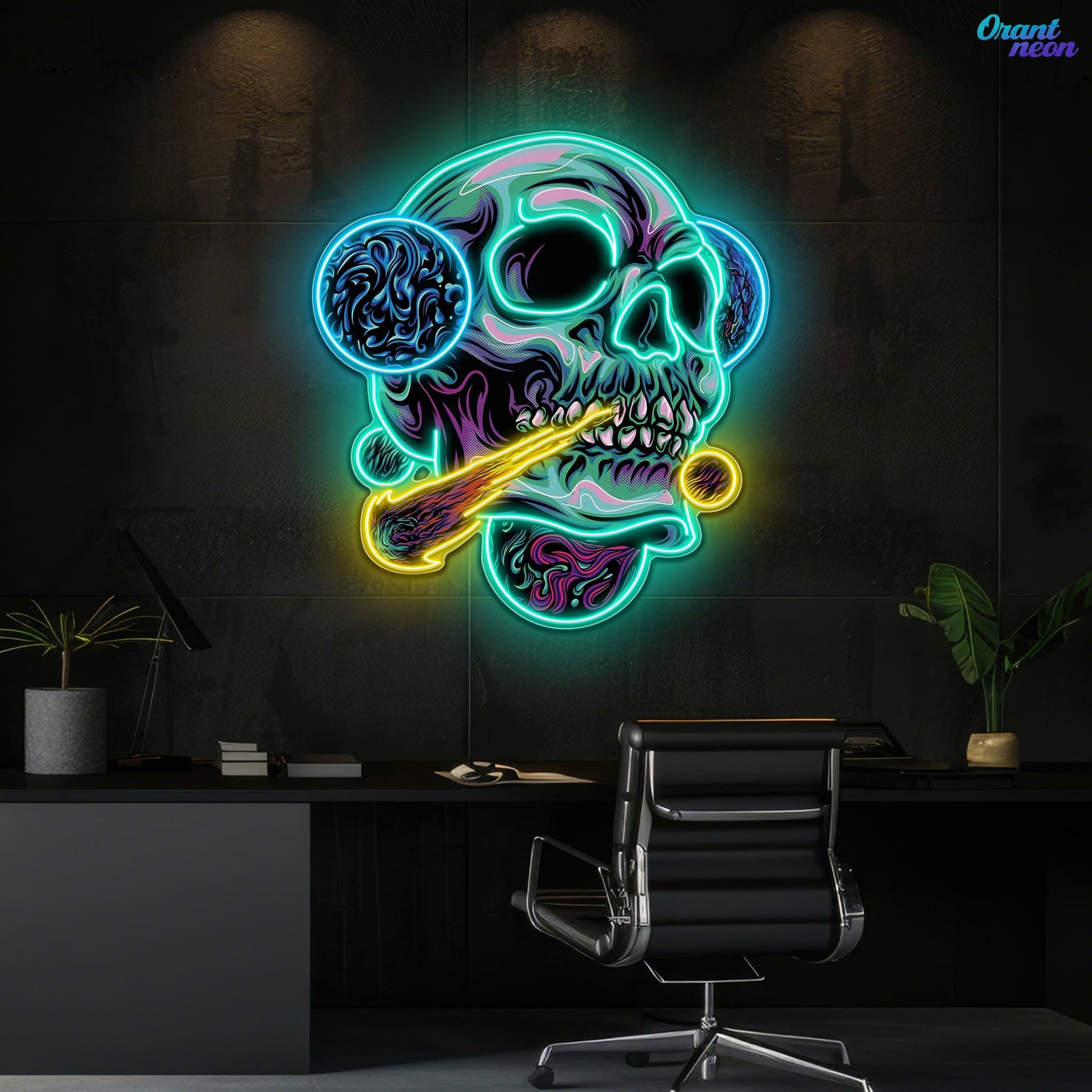 Galactic Skull Neon Sign Light Artwork