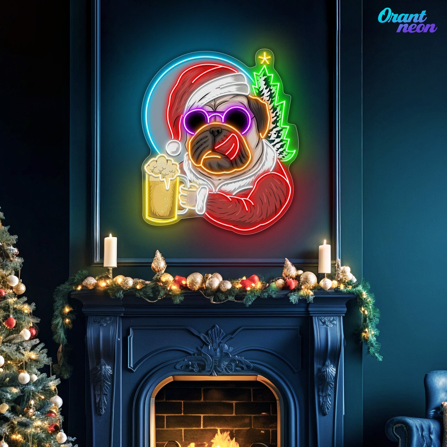 Santa Pug’s Brew Neon Sign Light Artwork