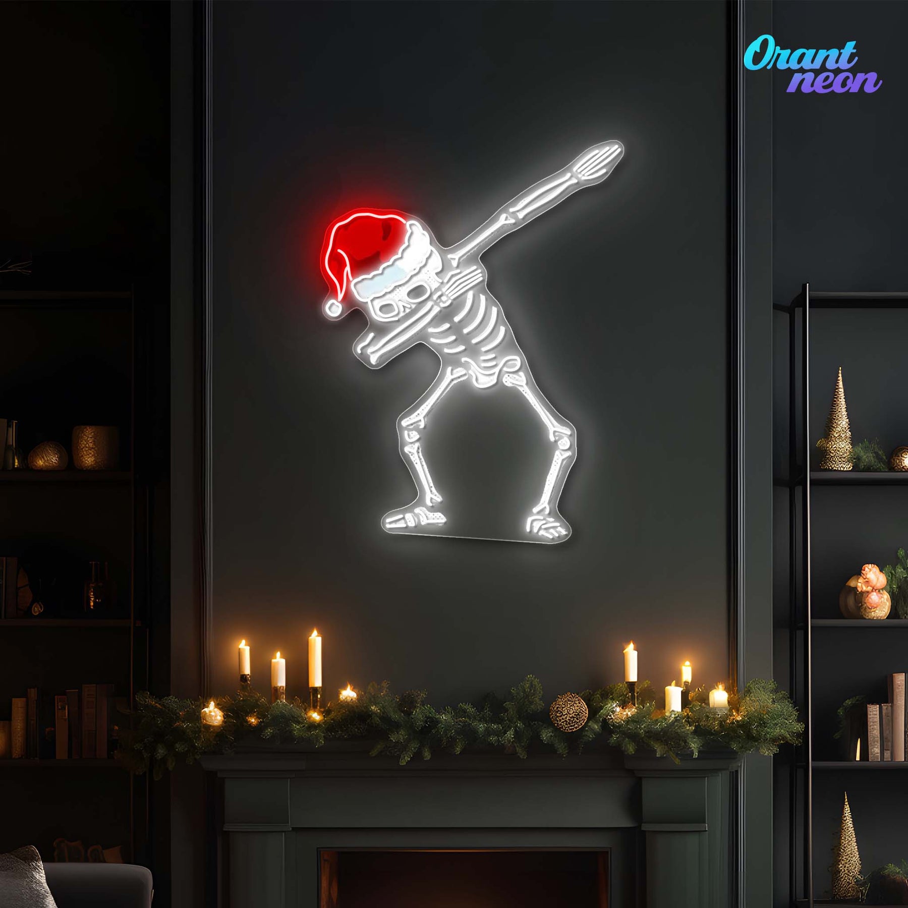 Dapper Skullmas Neon Sign Light Artwork