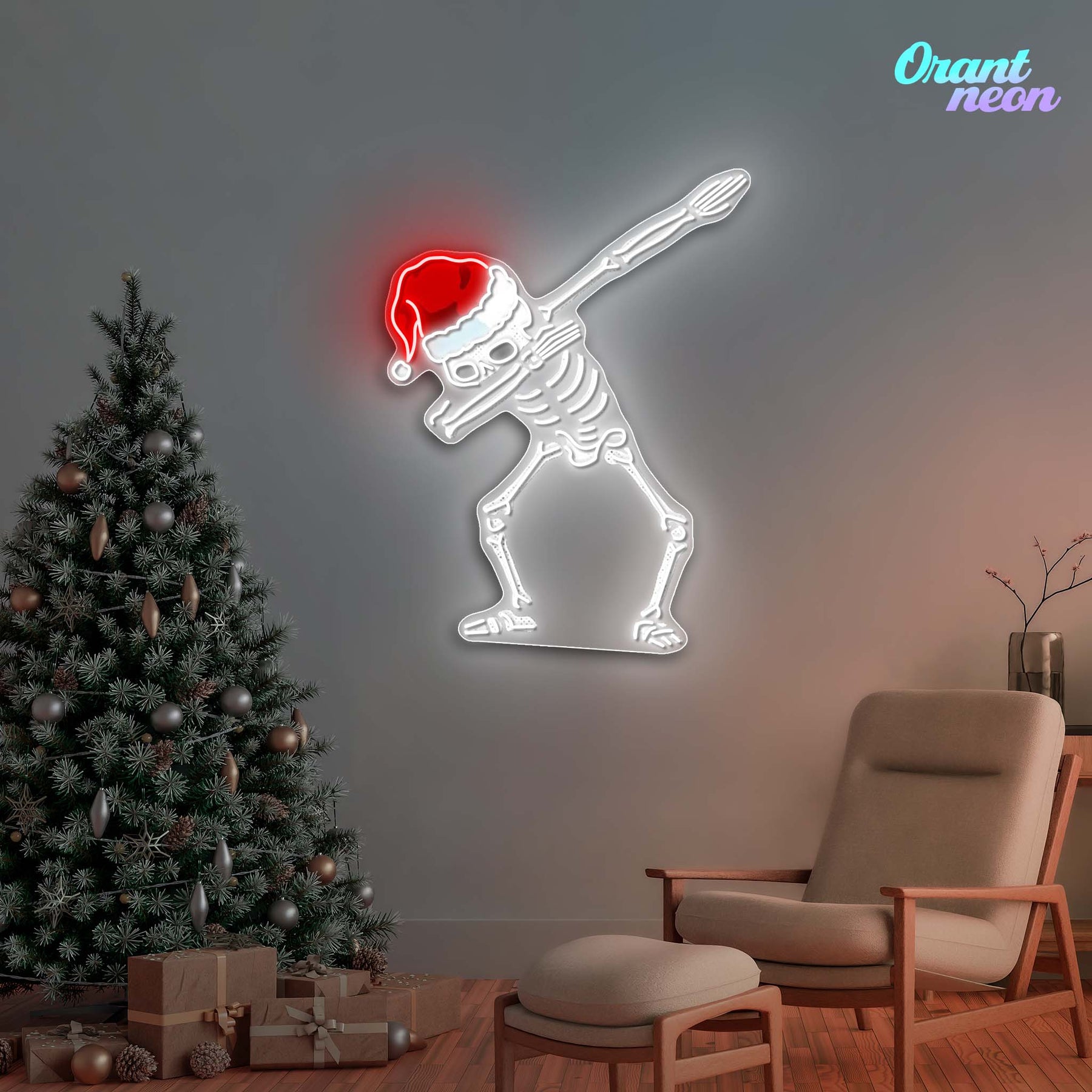 Dapper Skullmas Neon Sign Light Artwork