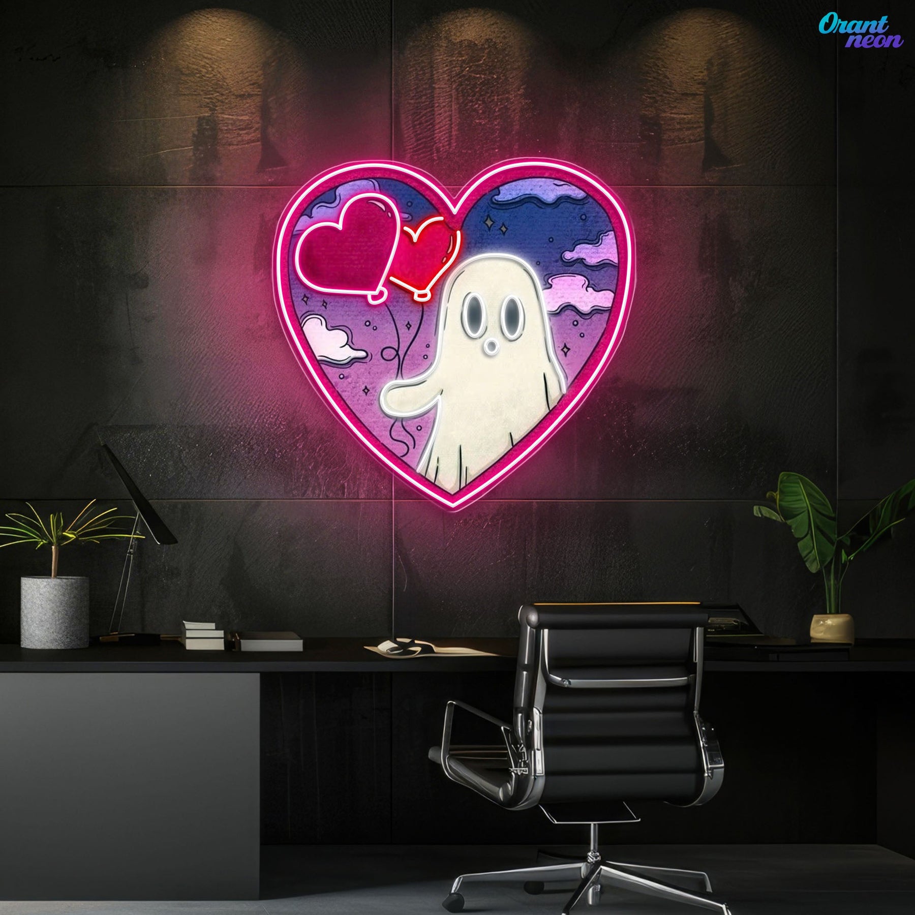 Ghostly Love Bubbles: A Valentine Glow Best Gift For Valentine Neon Sight Light Artwork
