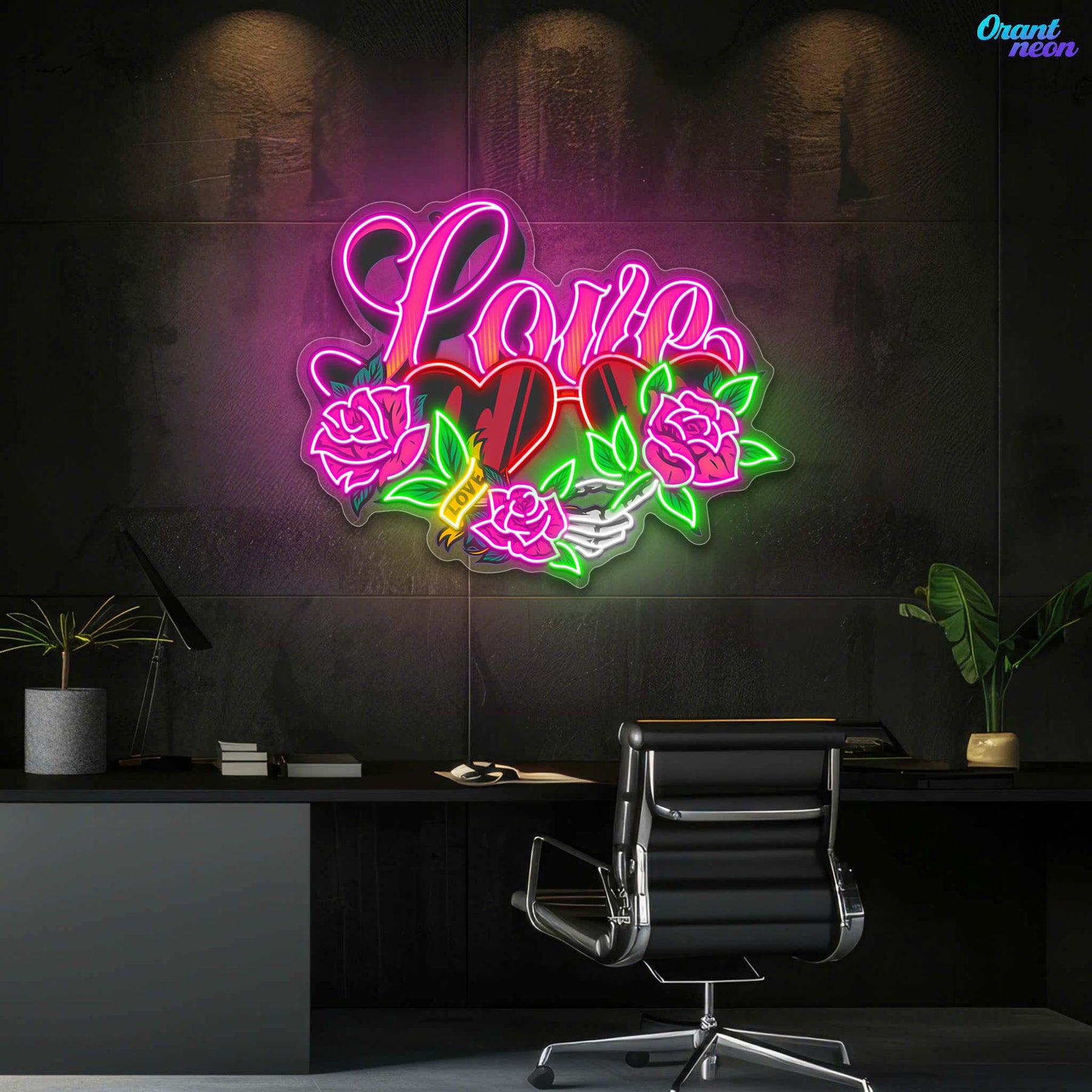 Perfect Vision of Love: Heart Glasses Edition Neon Sight Light Artwork