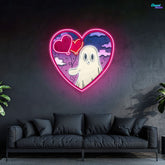 Ghostly Love Bubbles: A Valentine Glow Best Gift For Valentine Neon Sight Light Artwork