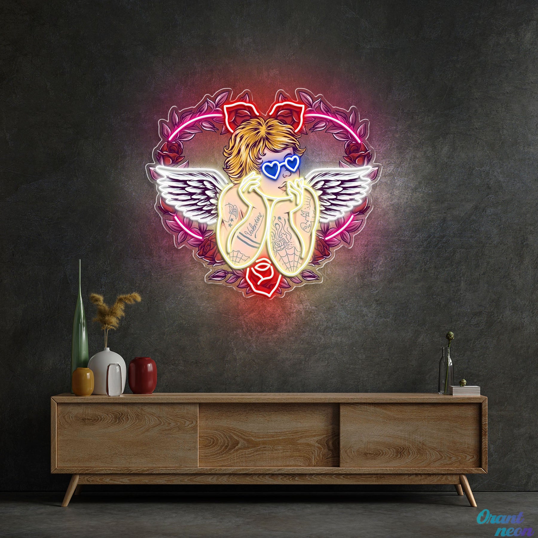 Wings of Love: See It Through Cupid’s Glasses Best Gift For Valentine Neon Sight Light Artwork