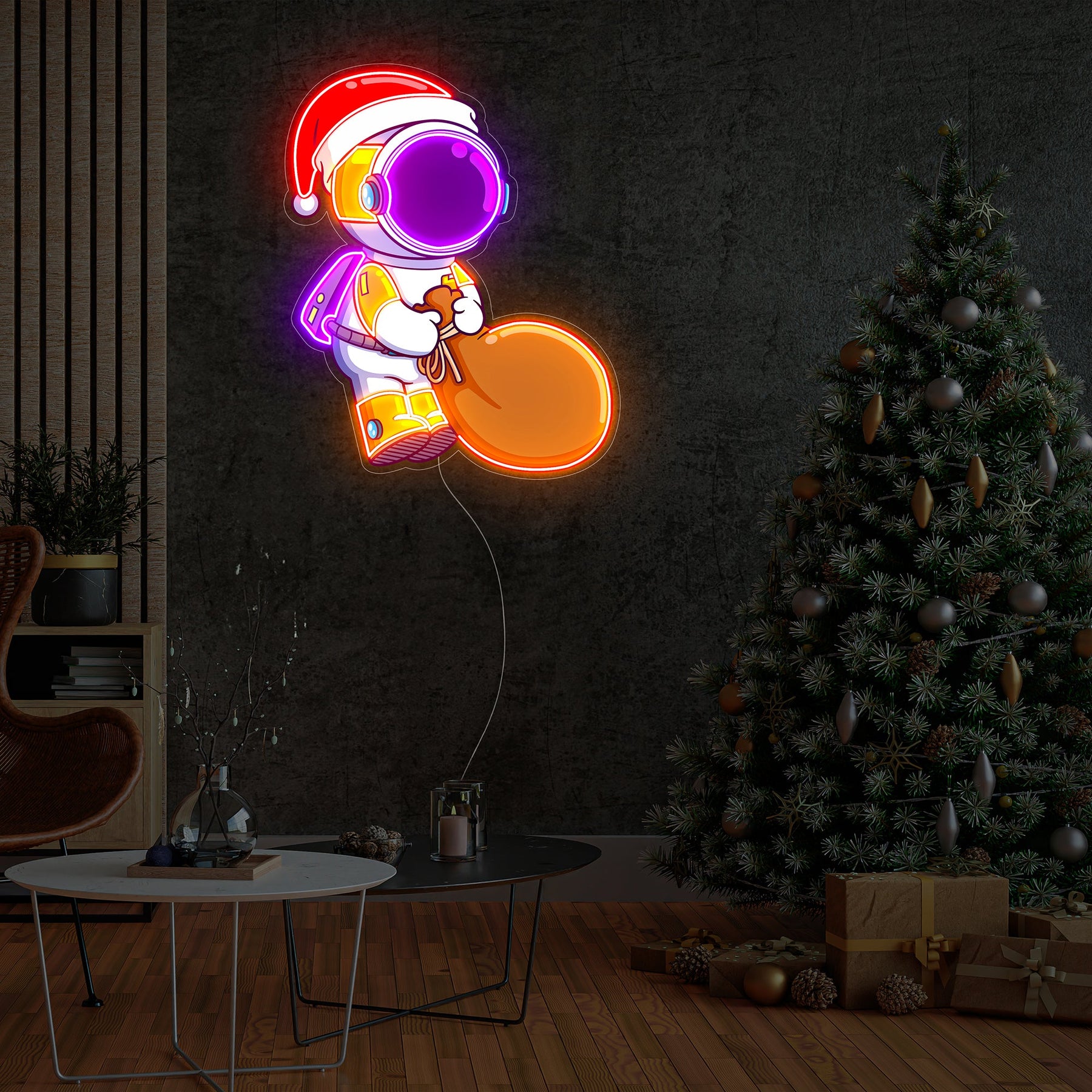 Astronaut Christmas 2 Led Neon Acrylic Artwork