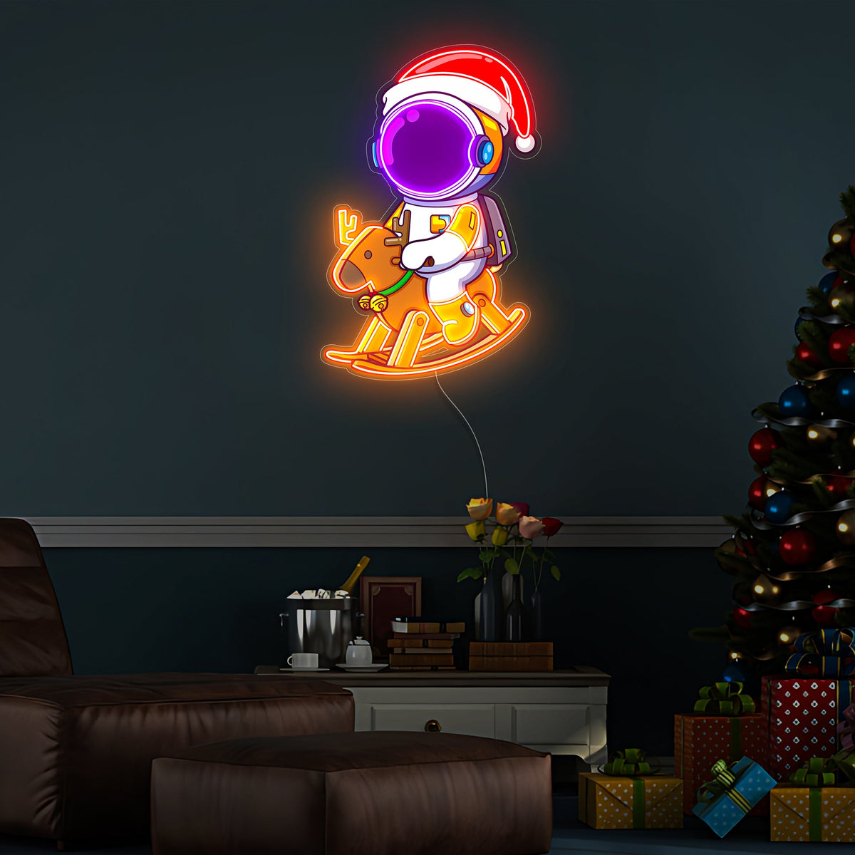 Astronaut Christmas 4 Led Neon Acrylic Artwork