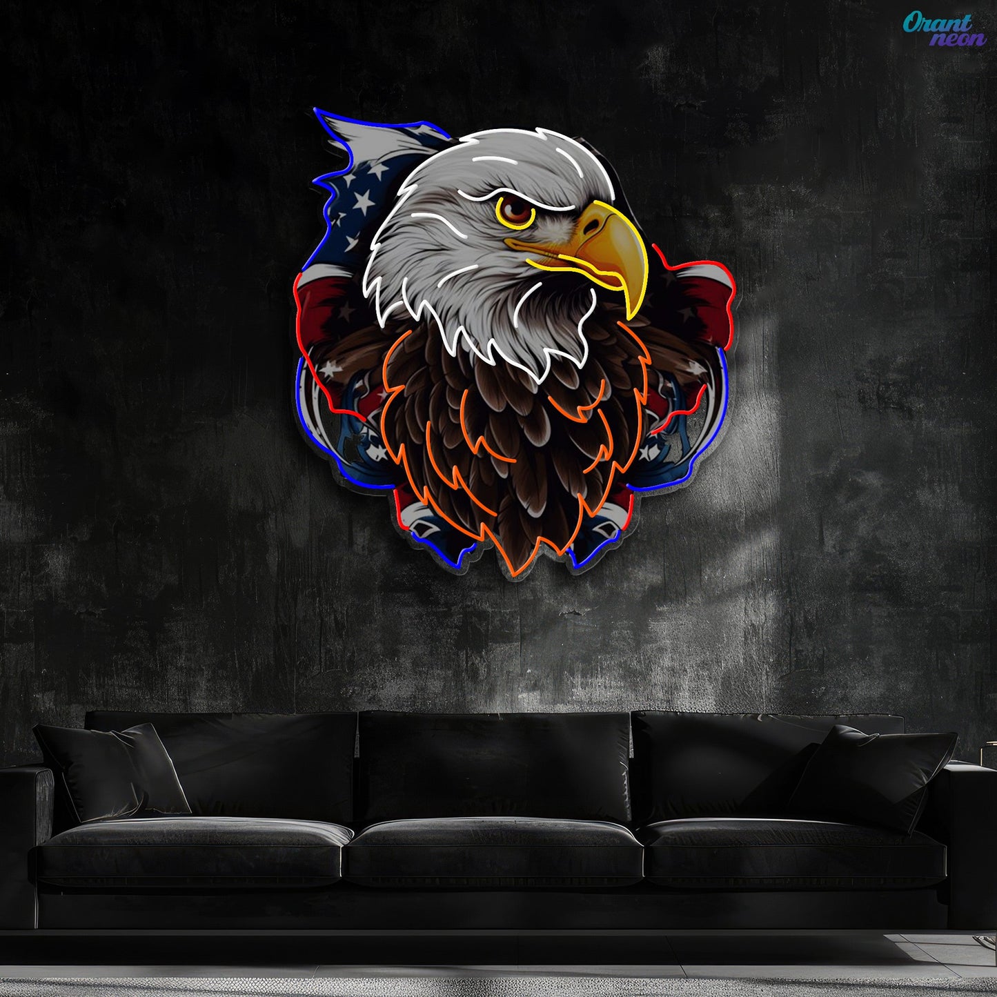 AMERICAN EAGLE and Flag Neon Sign
