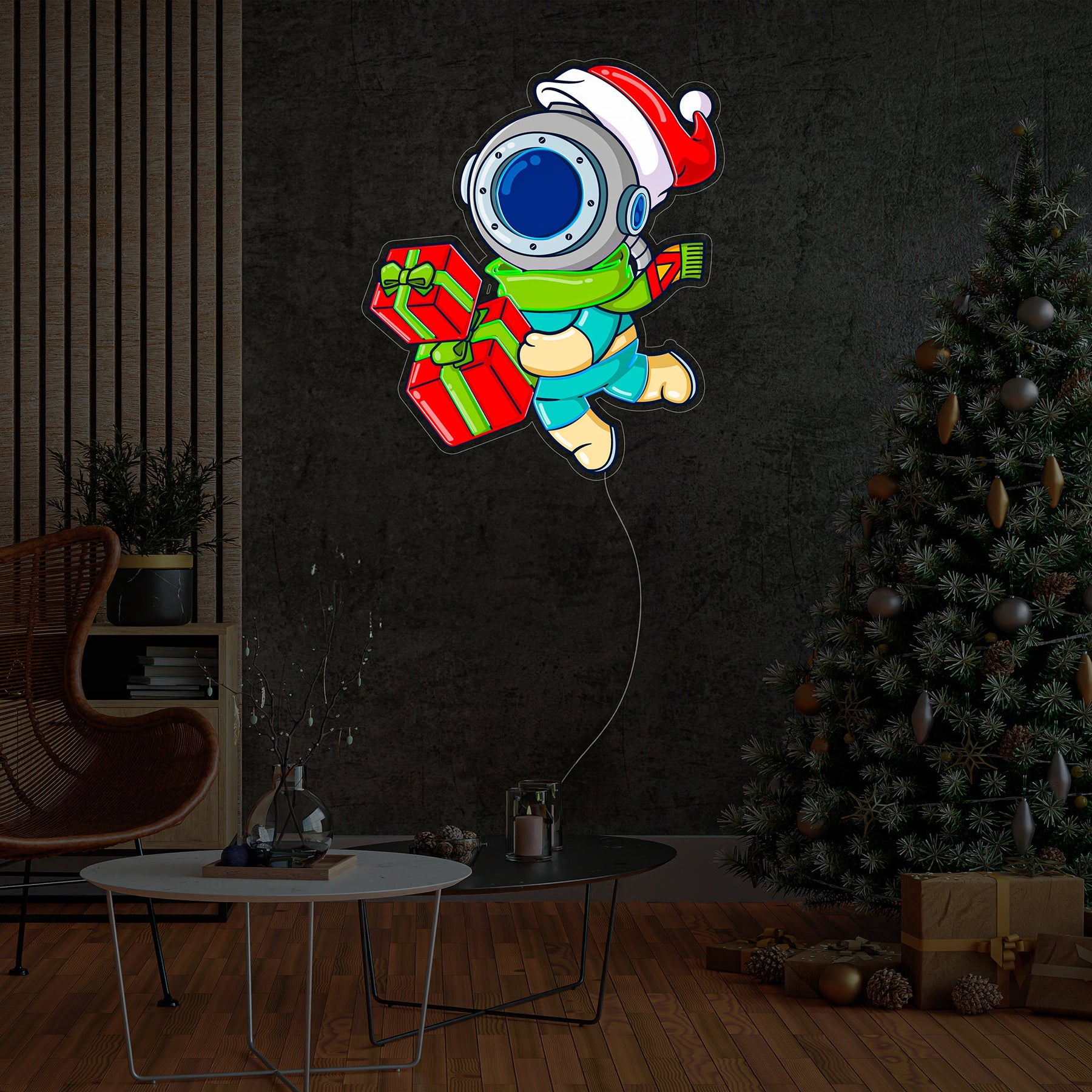 Astronaut Christmas 5 Led Neon Acrylic Artwork