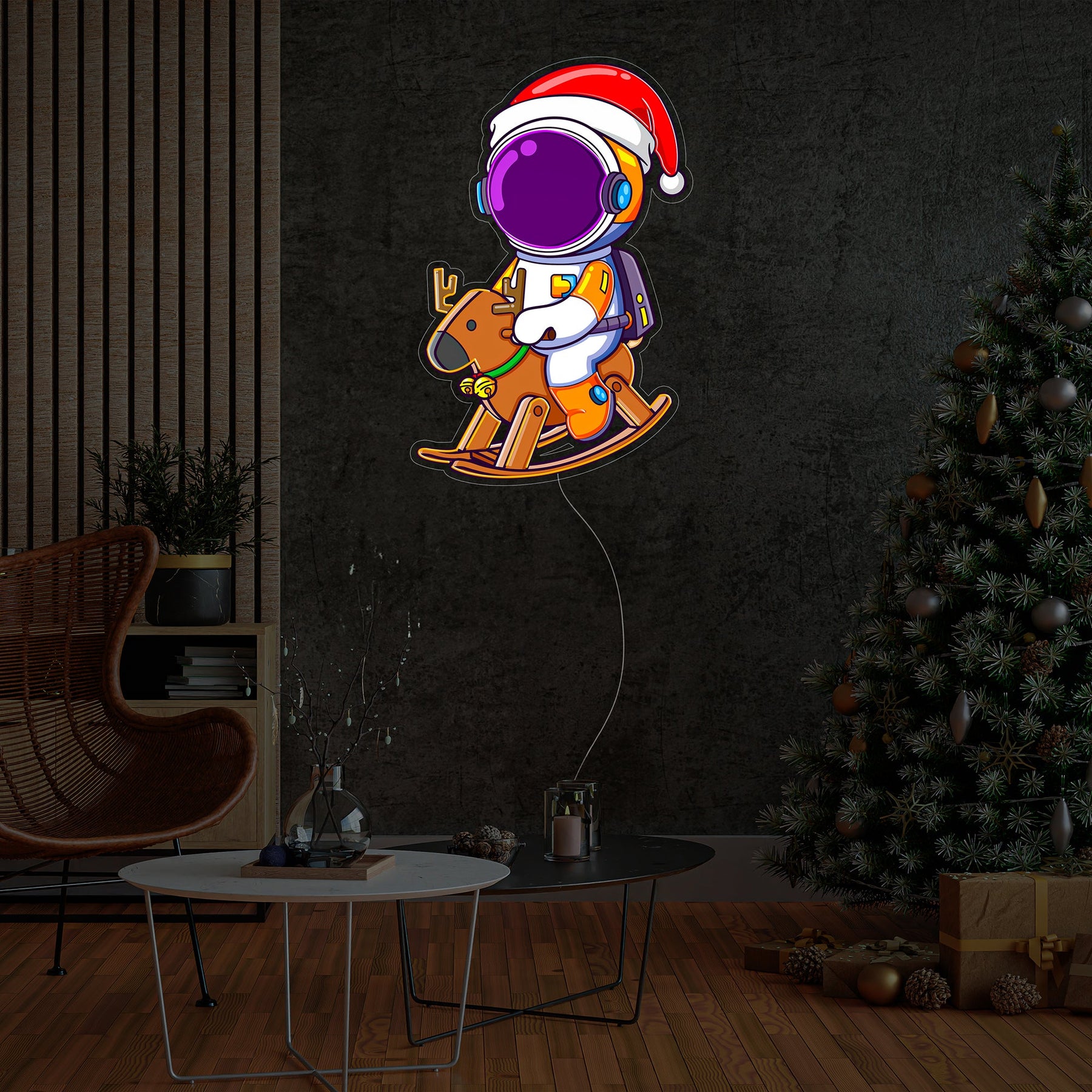 Astronaut Christmas 4 Led Neon Acrylic Artwork