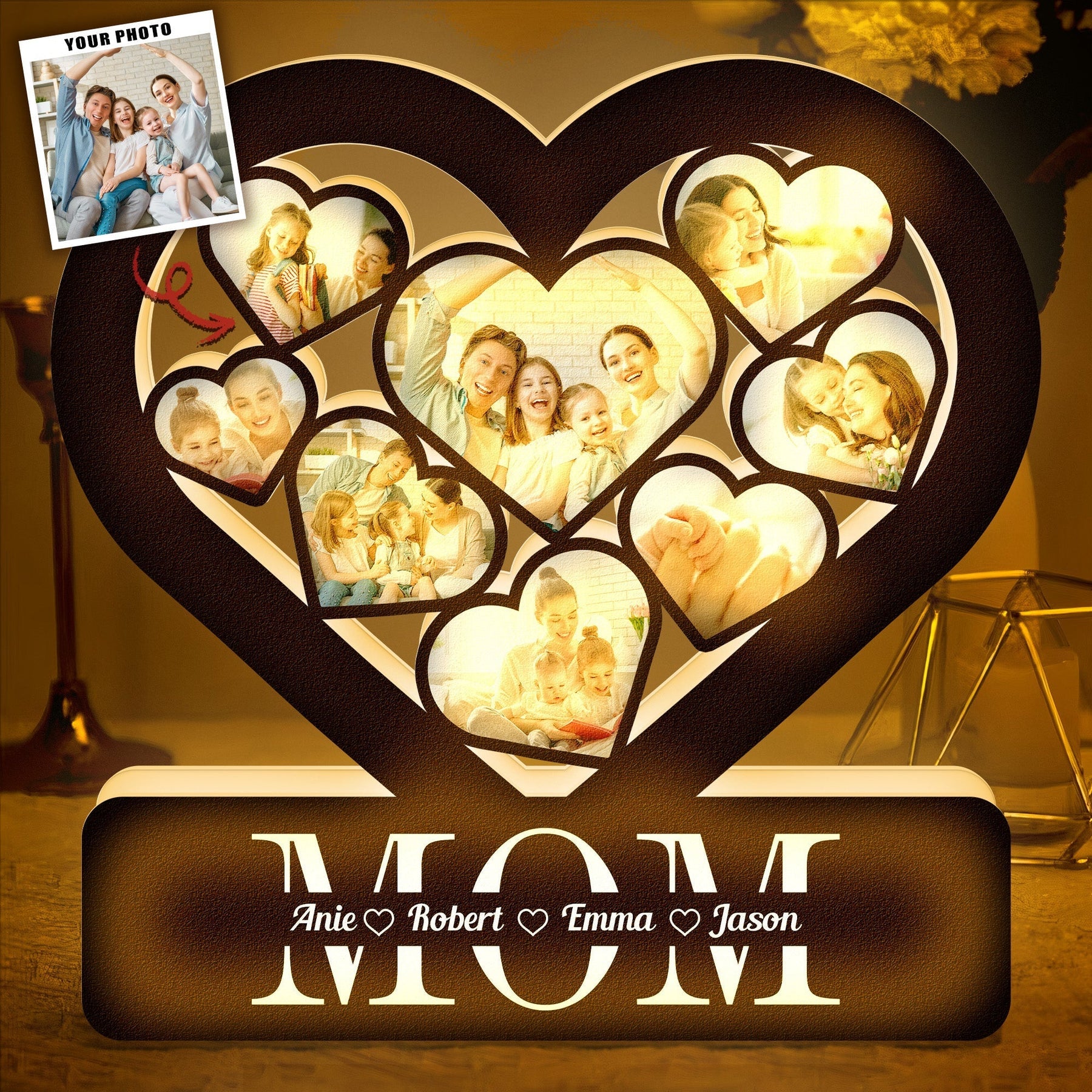 Best Mom Custom Multi Photo Mother's Day - Personalized Light Box