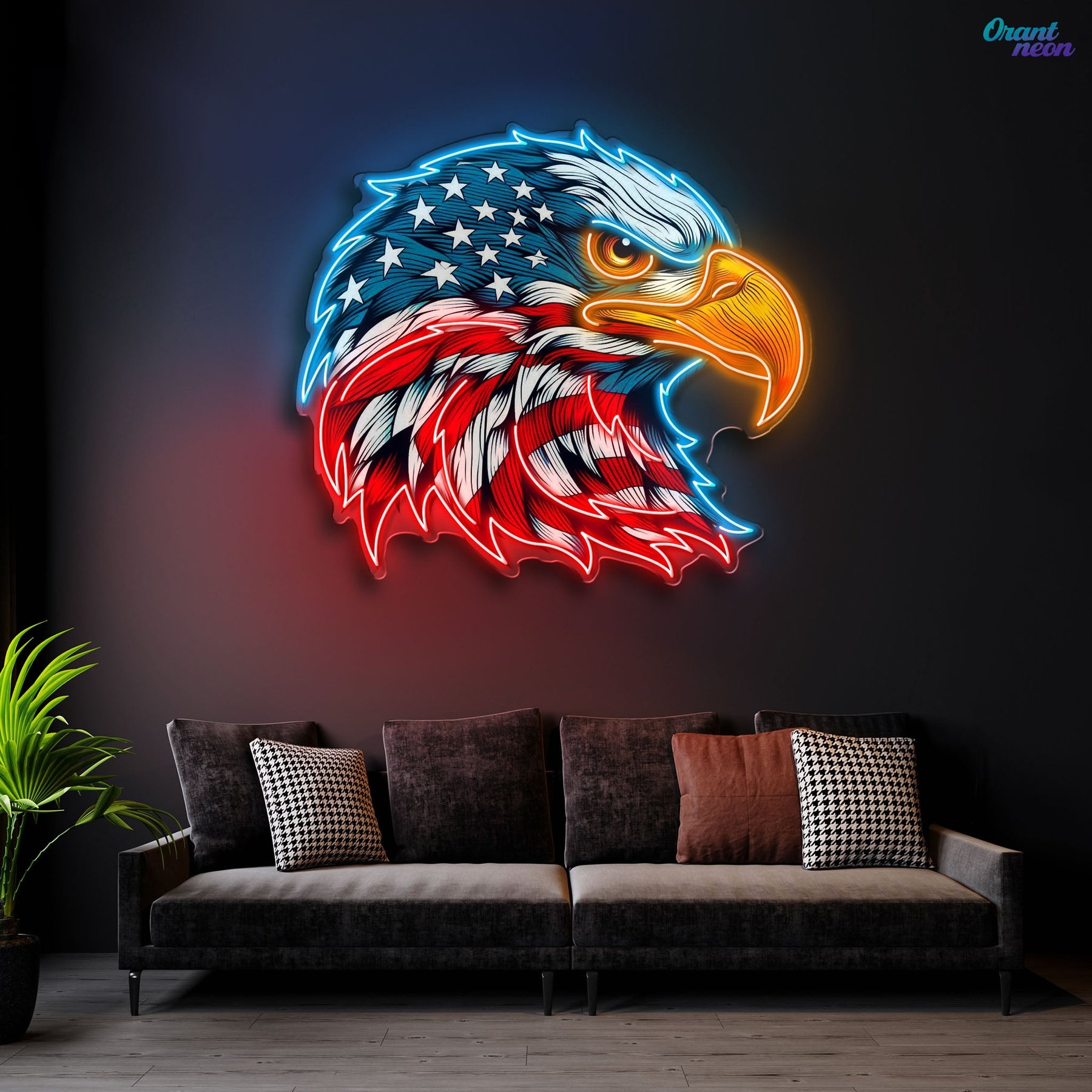 Eagle America Head Neon Sign