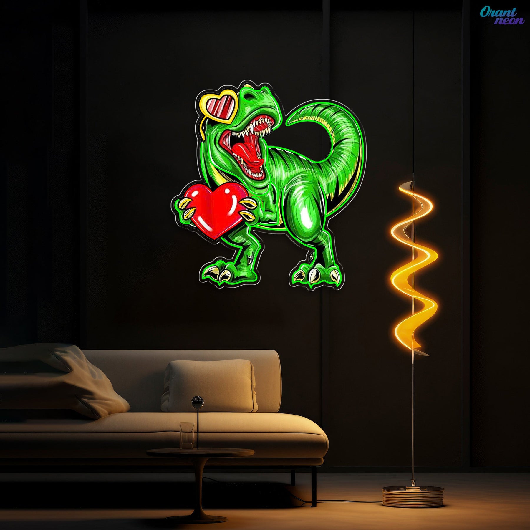 You Stole My Heart, Dino-Style Best Gift For Valentine Neon Sight Light Artwork