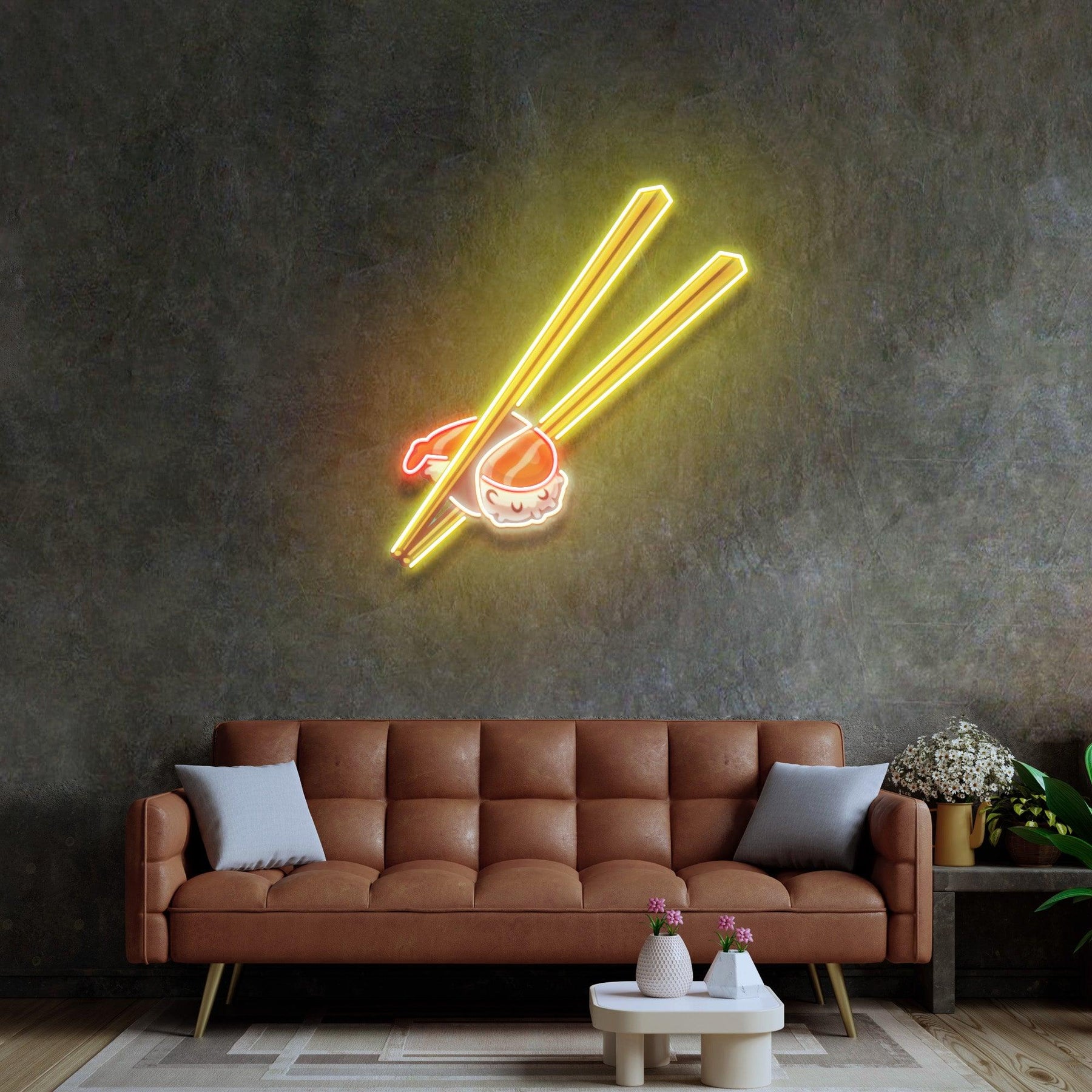 Sushi with Chopsticks Led Neon Acrylic Artwork