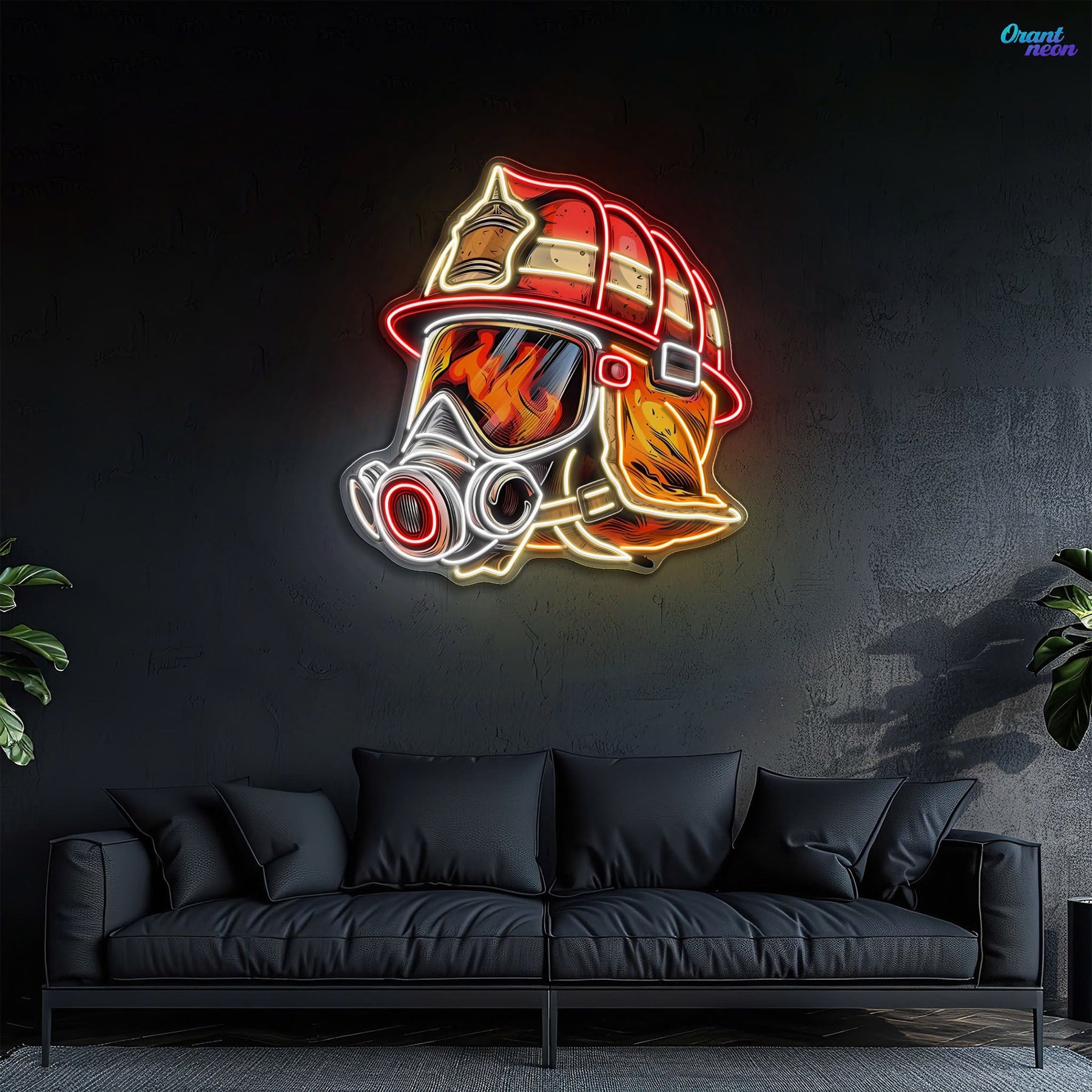 Awesome Firefighter's Helmet gift for The True Hero Neon Sign Light Artwork