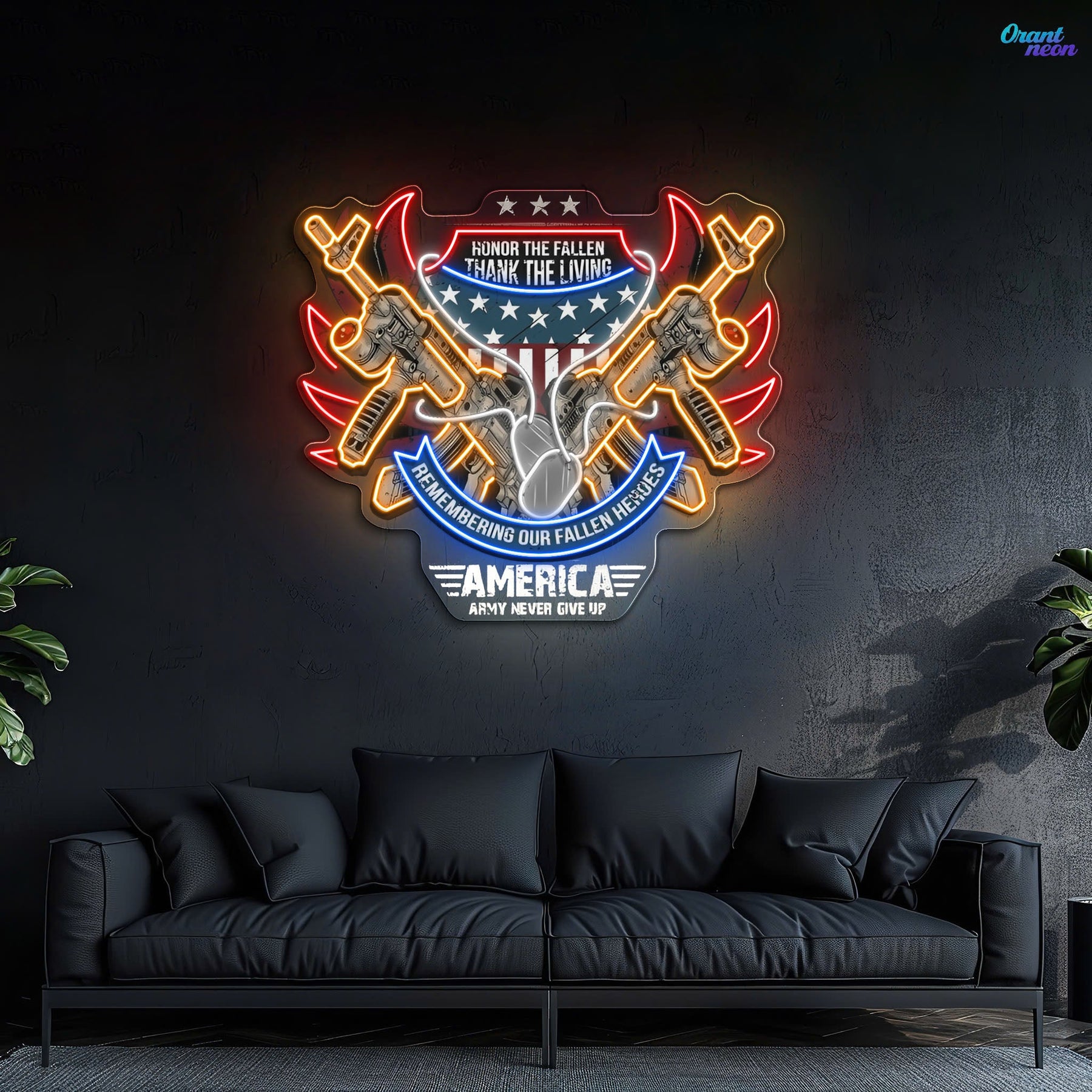Remembering The Fallen - Cool ArmaLite Rifle AR Guns Neon Sign Light Artwork
