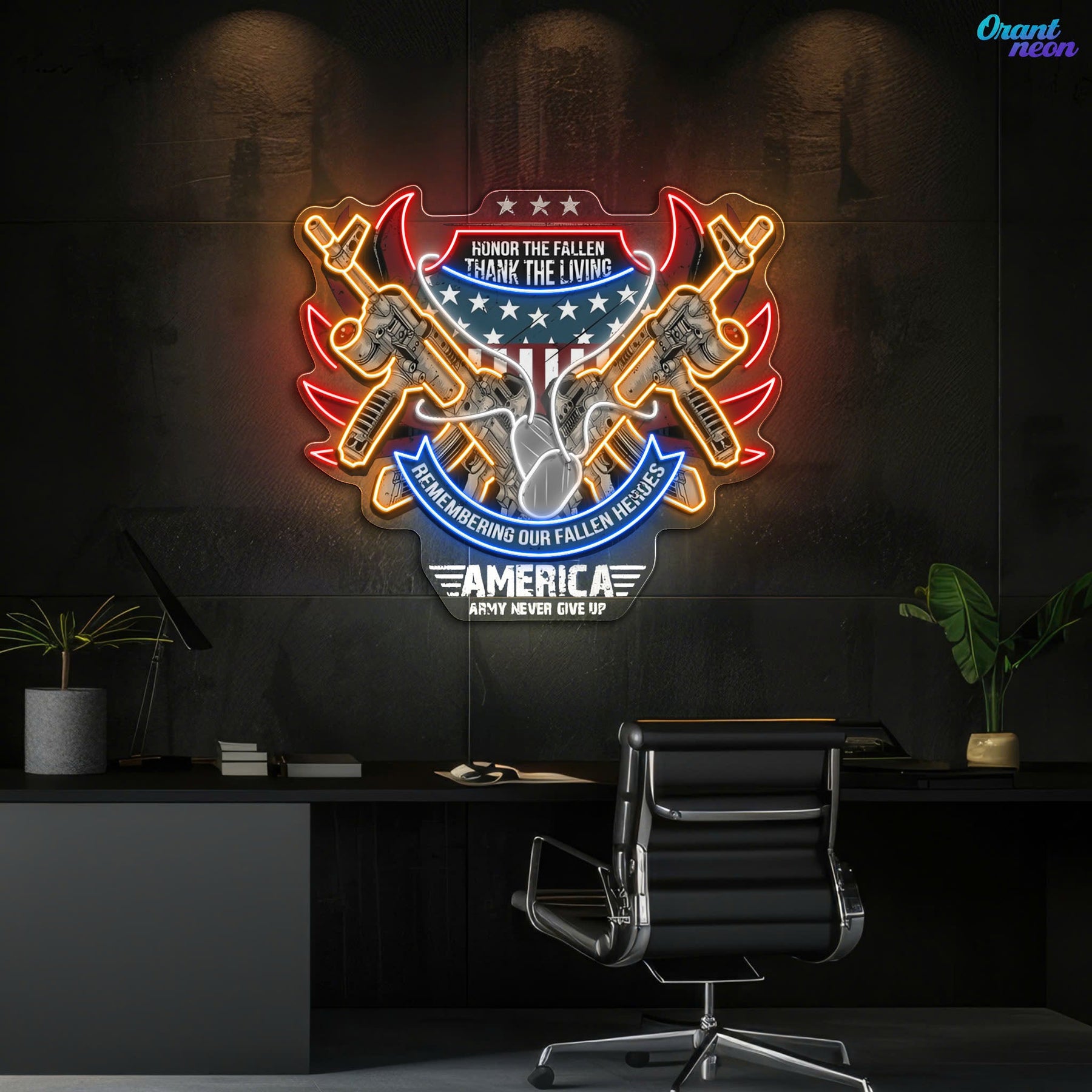 Remembering The Fallen - Cool ArmaLite Rifle AR Guns Neon Sign Light Artwork