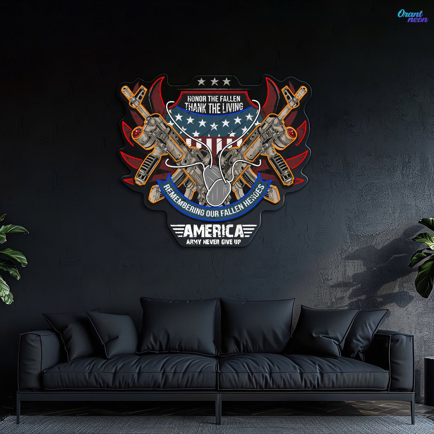 Remembering The Fallen - Cool ArmaLite Rifle AR Guns Neon Sign Light Artwork