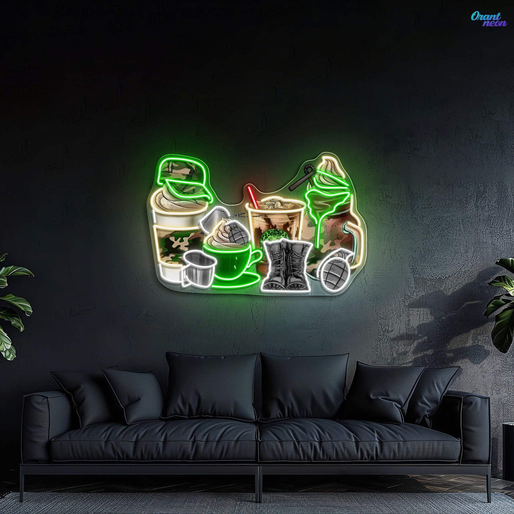 Soldier's Foods and Drinks - Coffee, Tea, Ice-cream Neon Sign Light Artwork