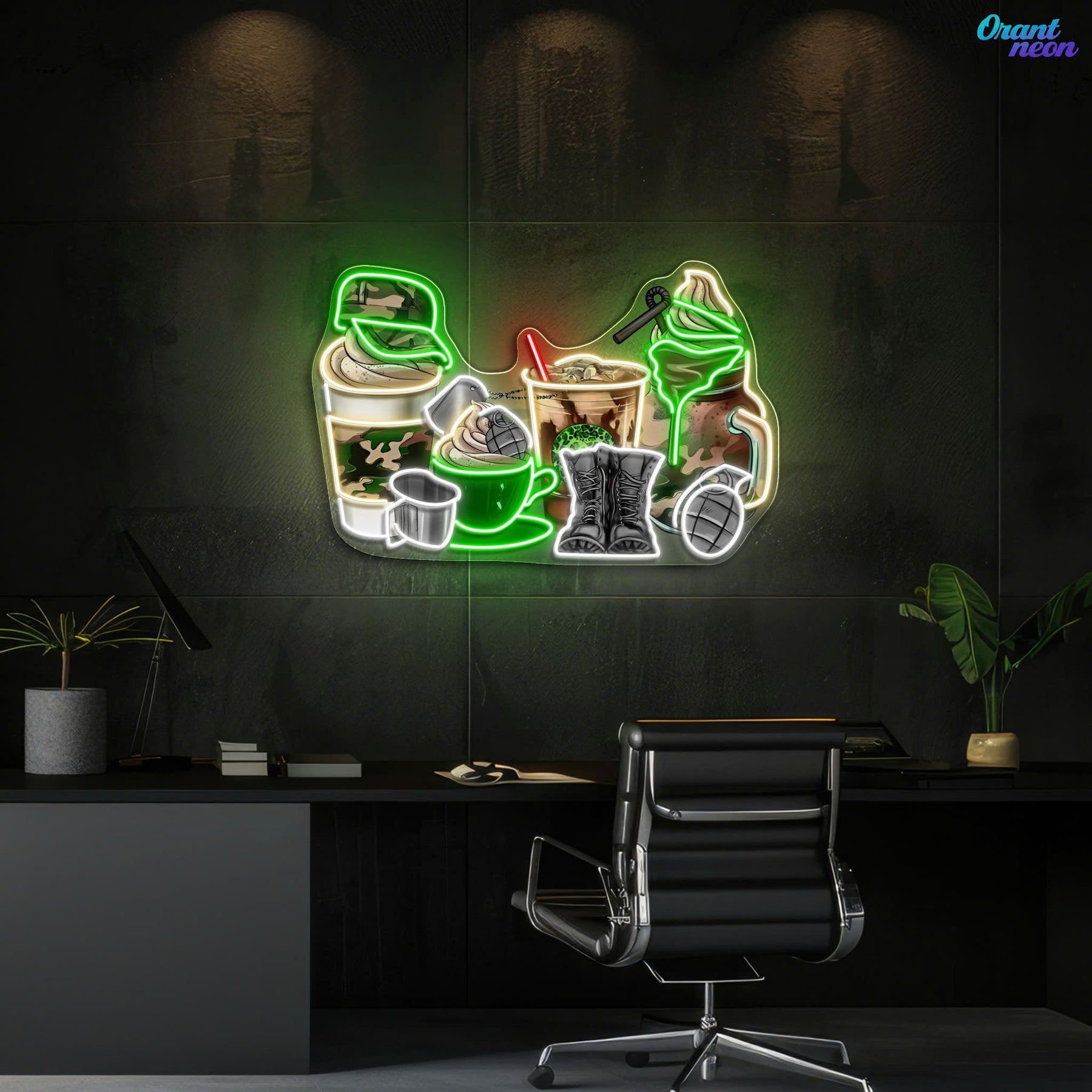 Soldier's Foods and Drinks - Coffee, Tea, Ice-cream Neon Sign Light Artwork
