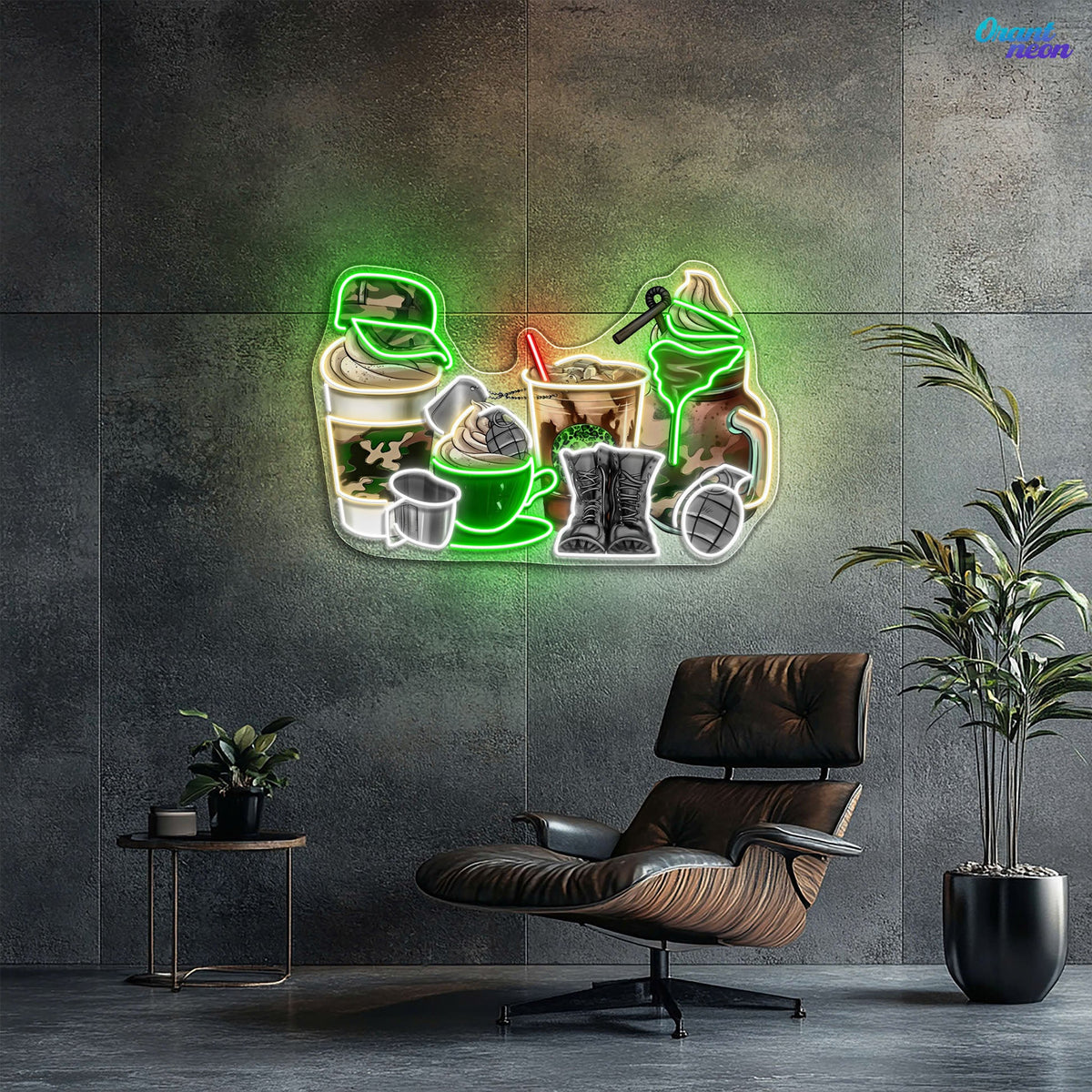 Soldier's Foods and Drinks - Coffee, Tea, Ice-cream Neon Sign Light Artwork