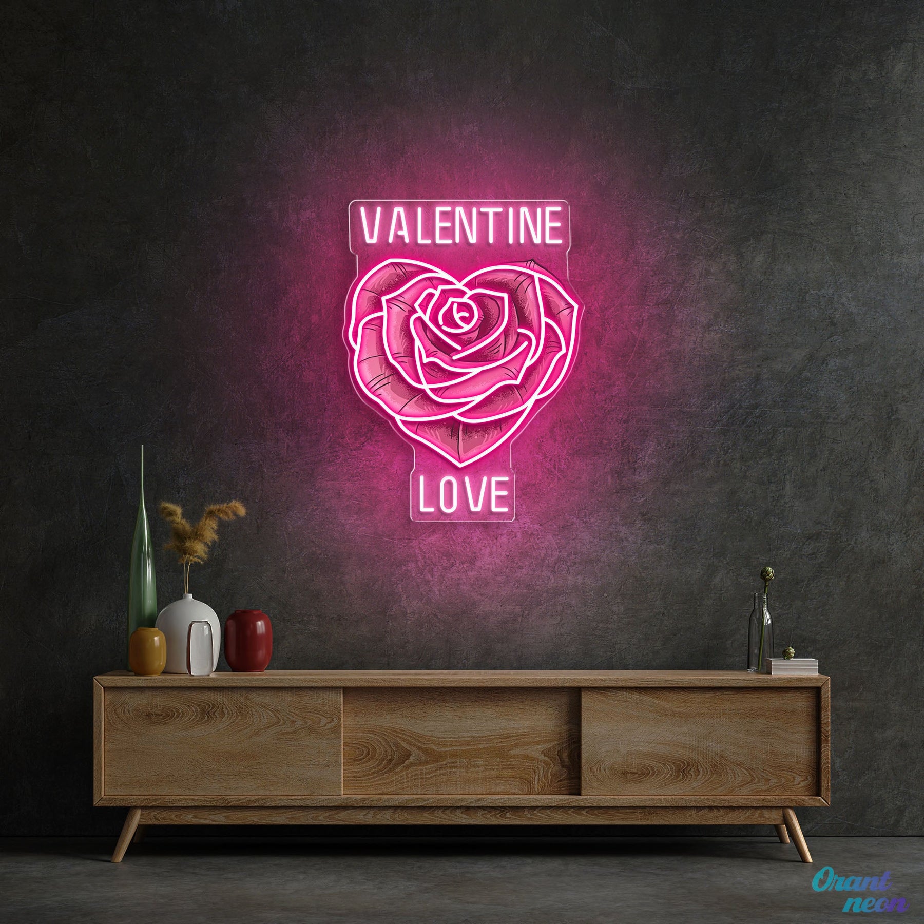Love in Full Bloom: A Neon Valentine Best Gift For Valentine Neon Sight Light Artwork