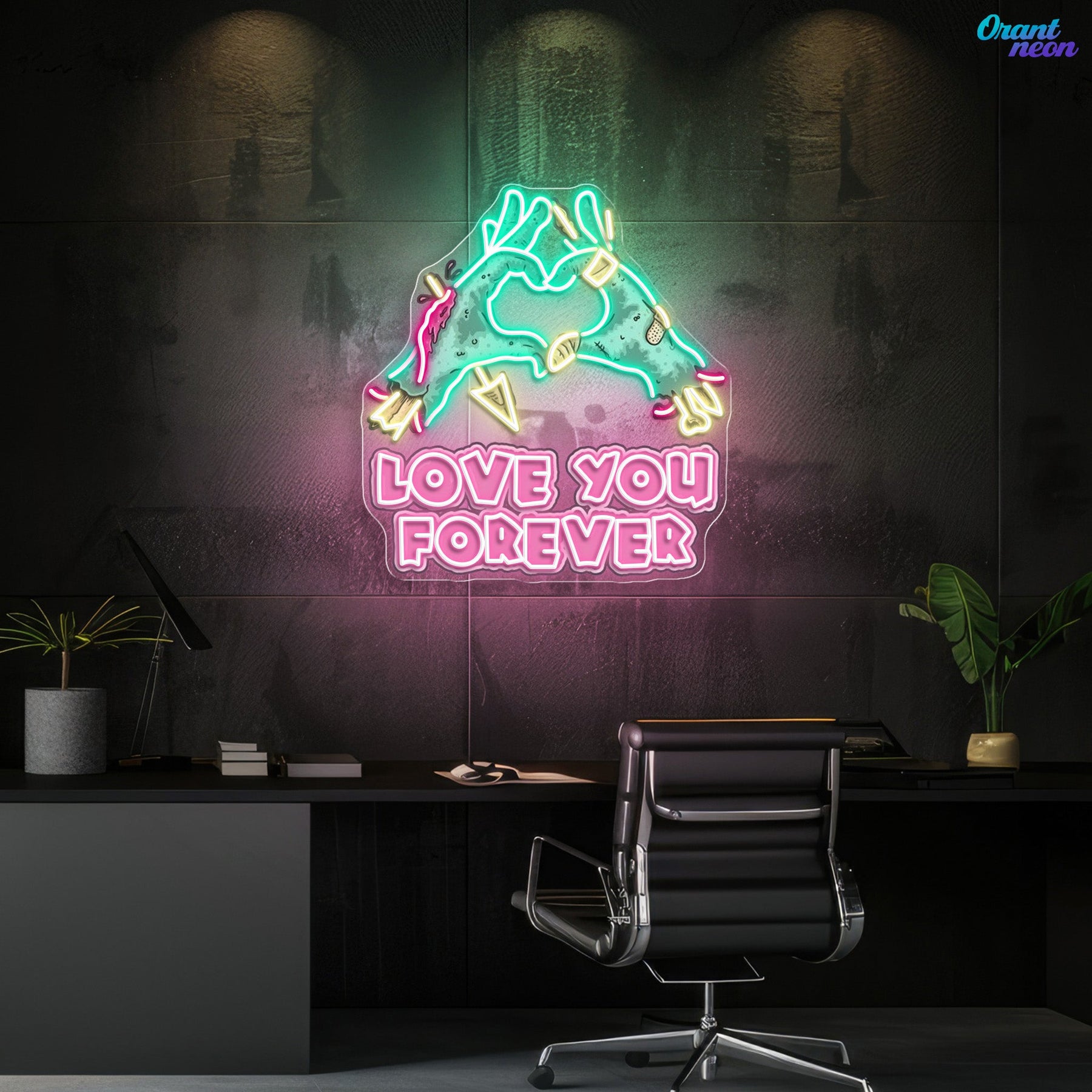 Risen for Love: A Valentine’s Zombie Glow Neon Sight Light Artwork