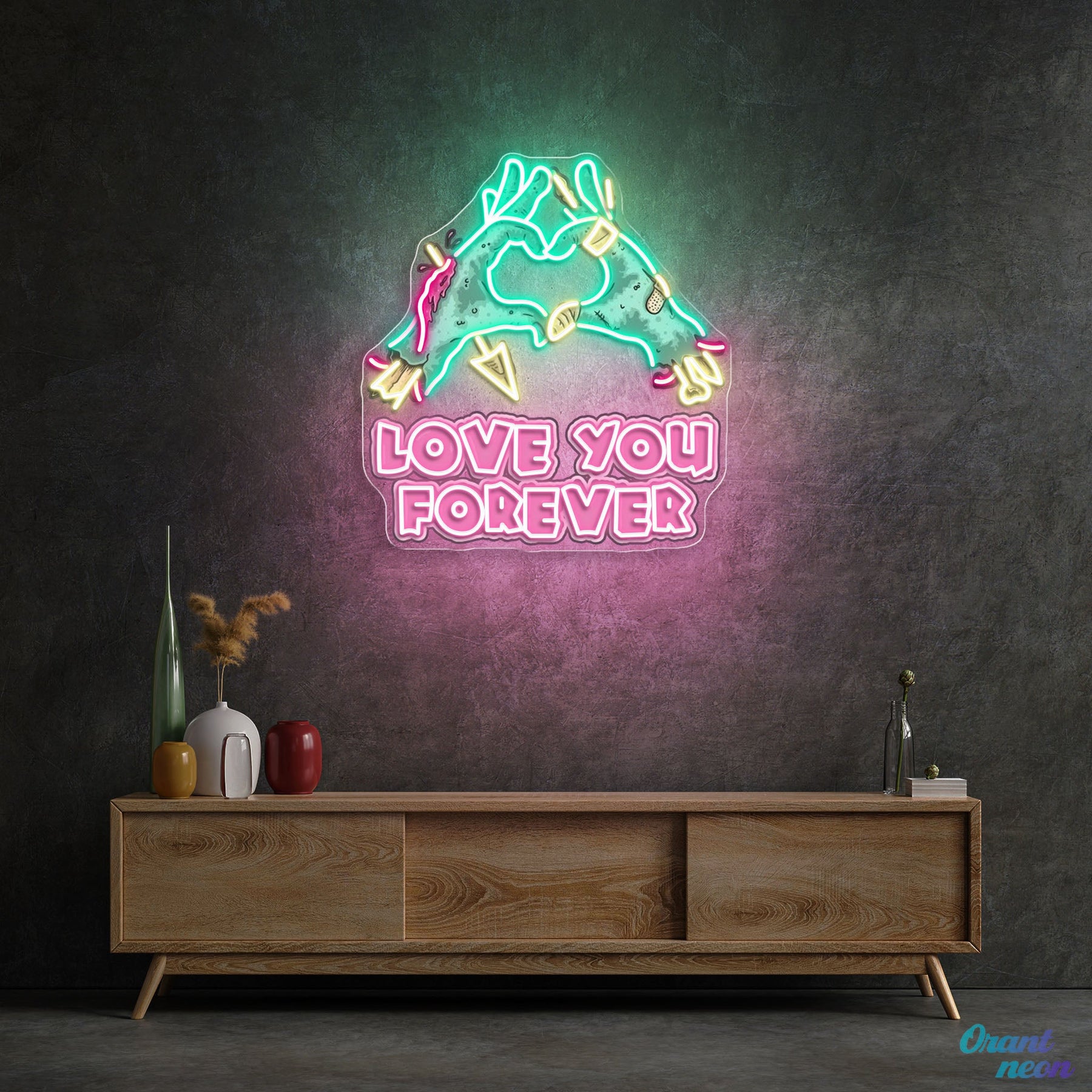 Risen for Love: A Valentine’s Zombie Glow Neon Sight Light Artwork