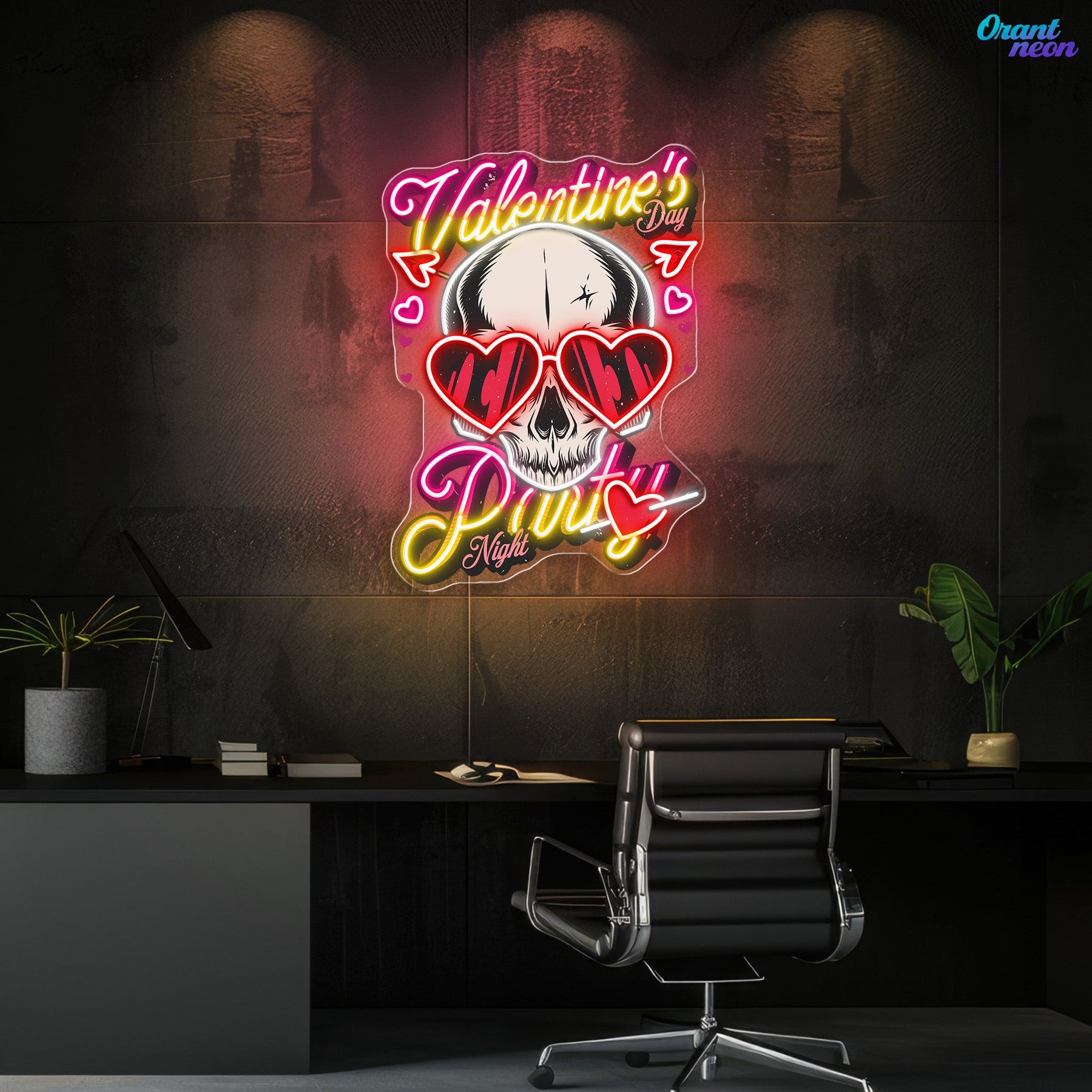 Love in the Skull of It: Valentine’s Glow Neon Sight Light Artwork