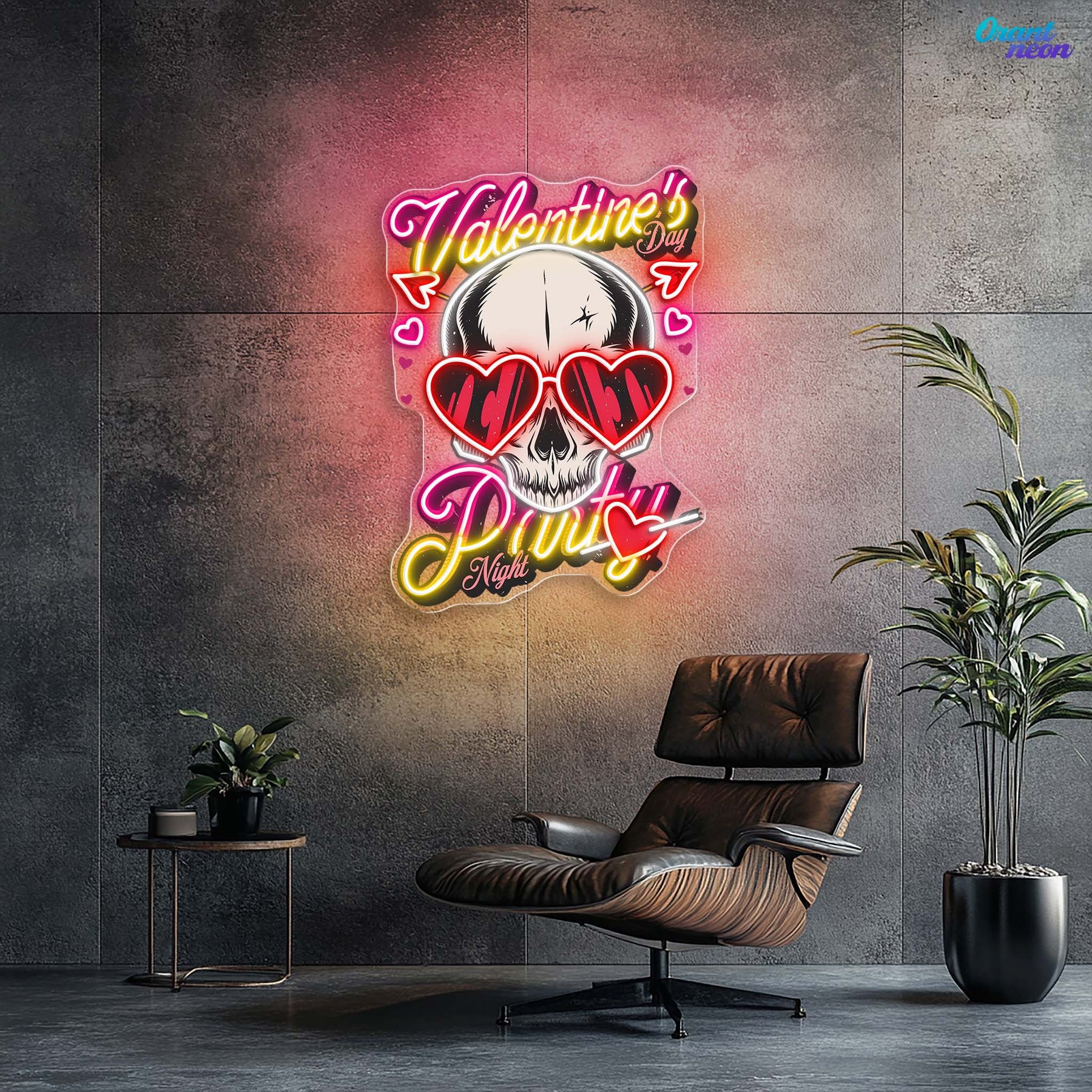 Love in the Skull of It: Valentine’s Glow Neon Sight Light Artwork
