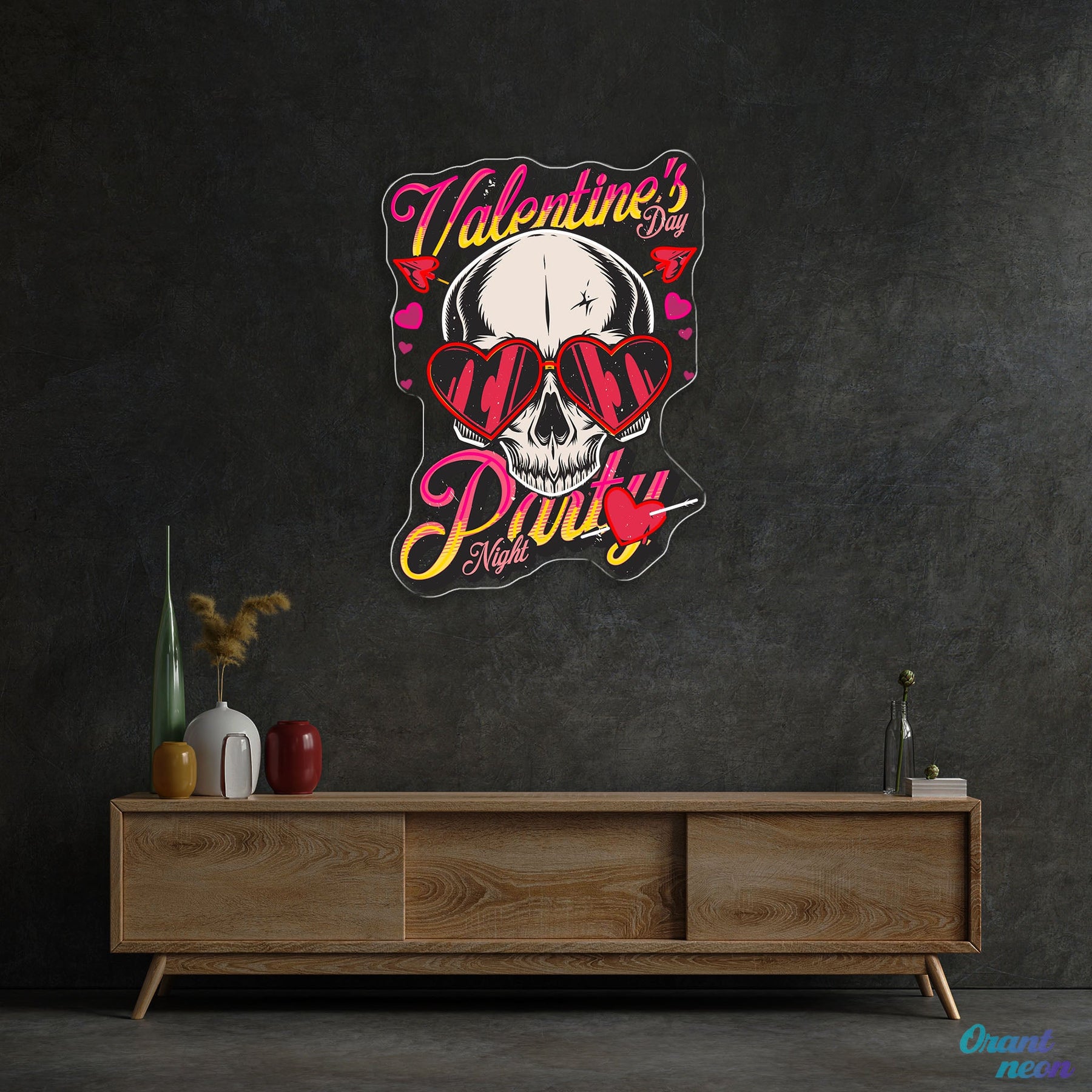 Love in the Skull of It: Valentine’s Glow Neon Sight Light Artwork