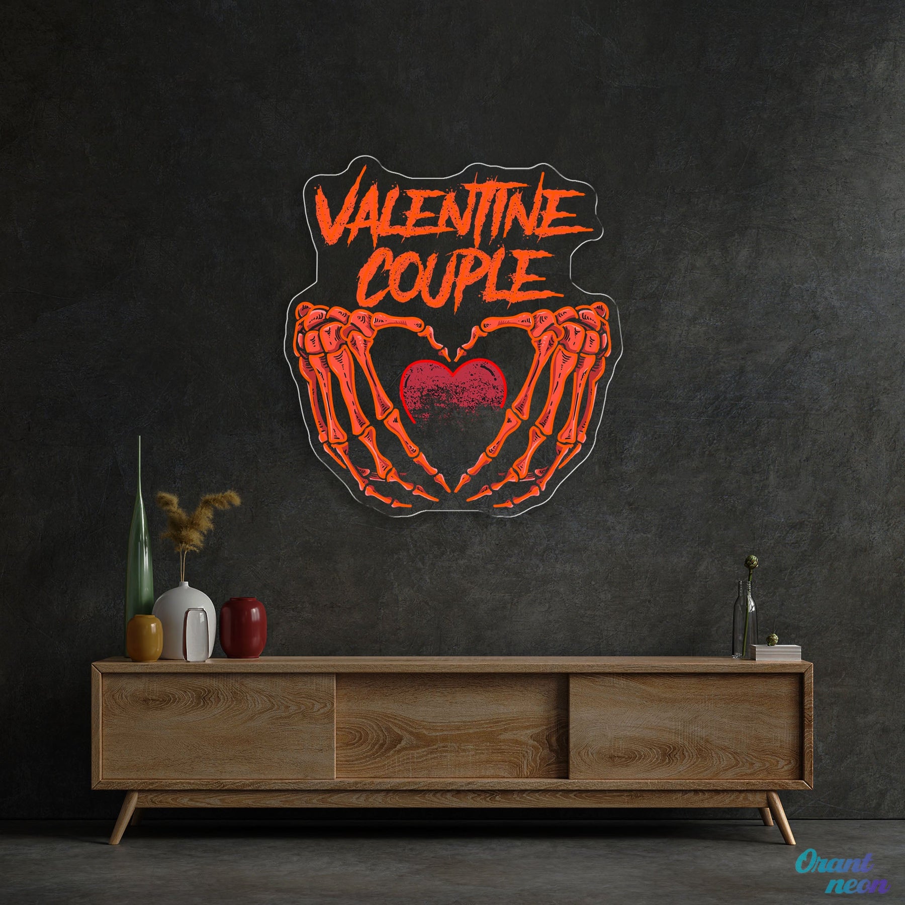 Skeleton Love: A Heart of Bones Best Gift For Valentine Neon Sight Light Artwork