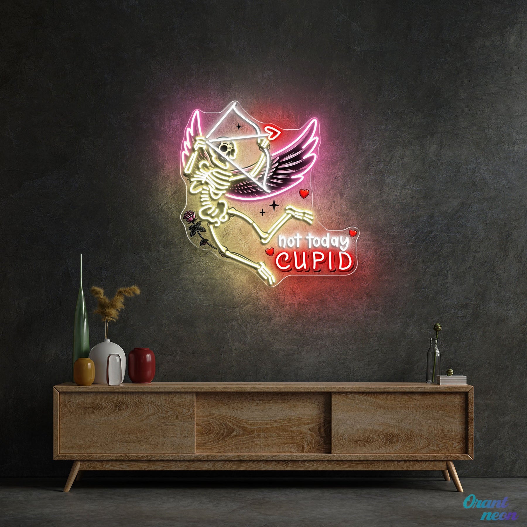 Fleshless Cupid, Endless Love Best Gift For Valentine Neon Sight Light Artwork