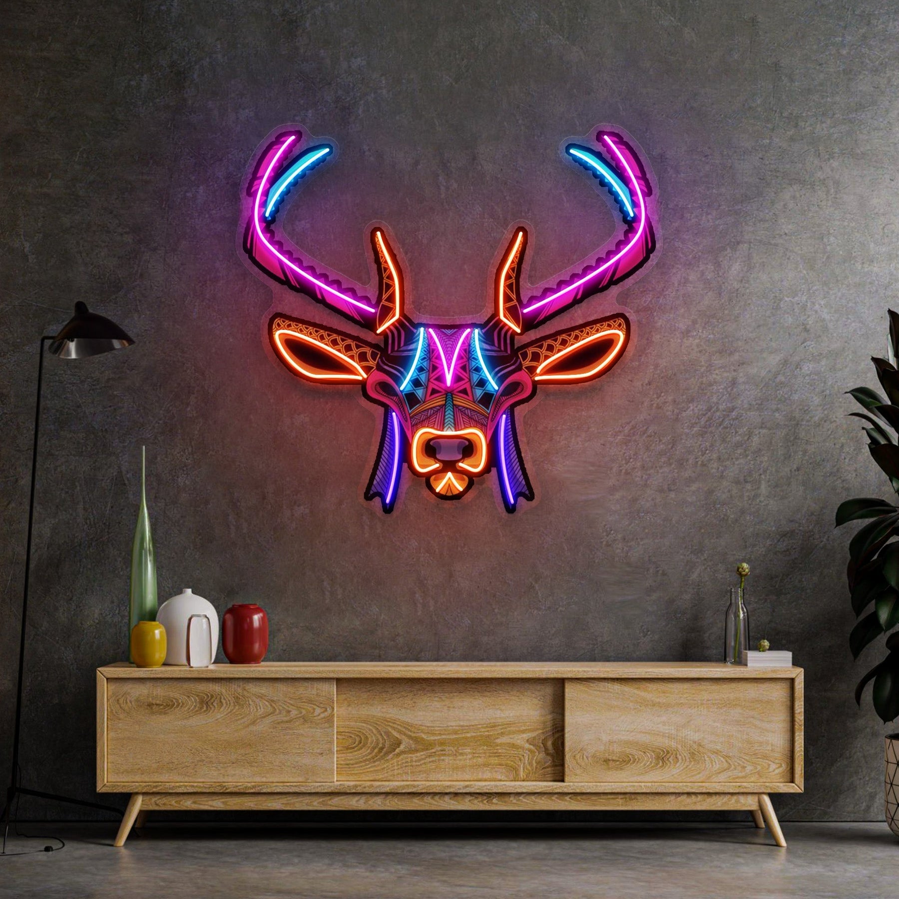 Decorative Deer LED Neon Sign Light Pop Art