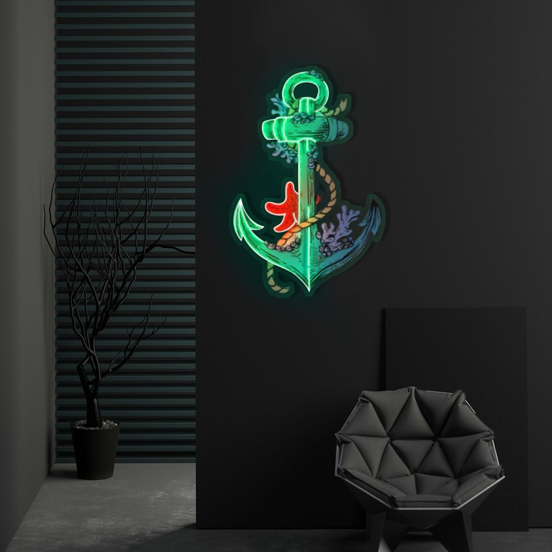 "Anchors Up" Neon x Acrylic Artwork