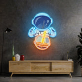 Astronaut Drinking Milktea LED Neon Sign Light Pop Art