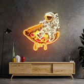 Astronaut on Pizza Mat Led Neon Acrylic Artwork