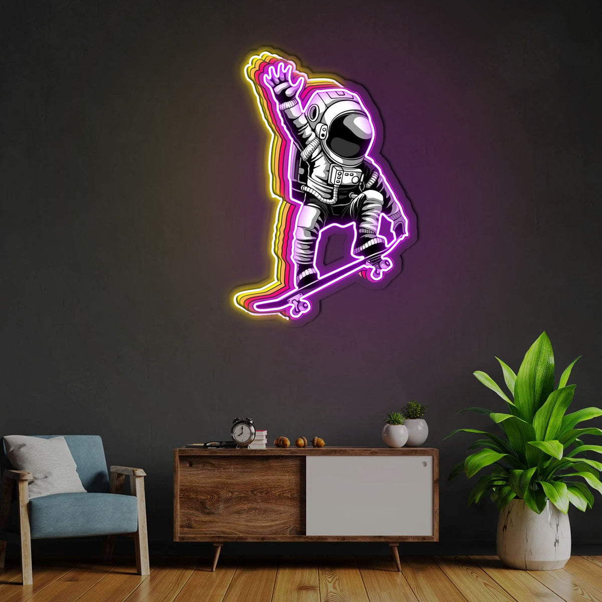 Astronaut Skateboard Colorful