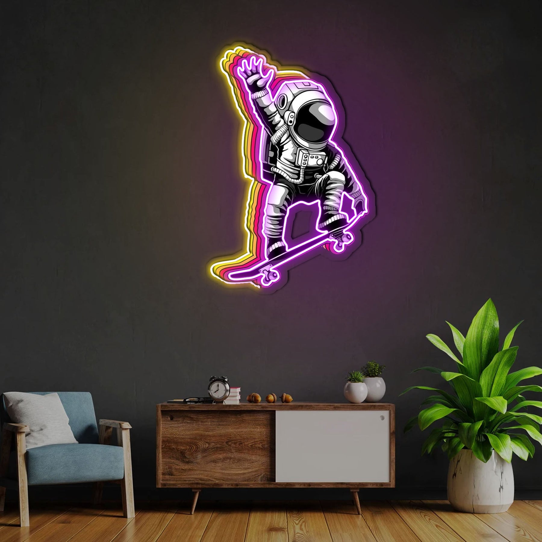 Astronaut Skateboard Colorful