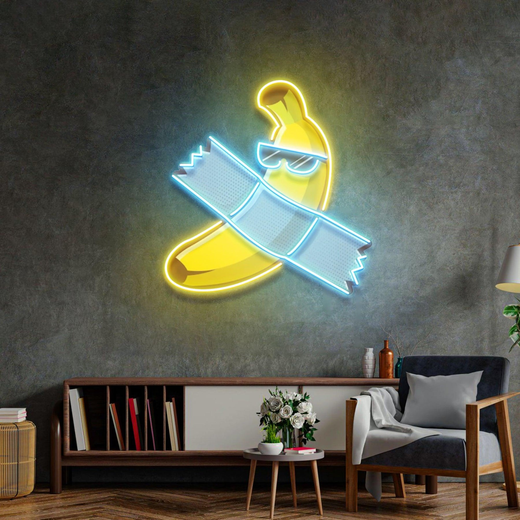 Banana Chilling Led Neon Acrylic Artwork