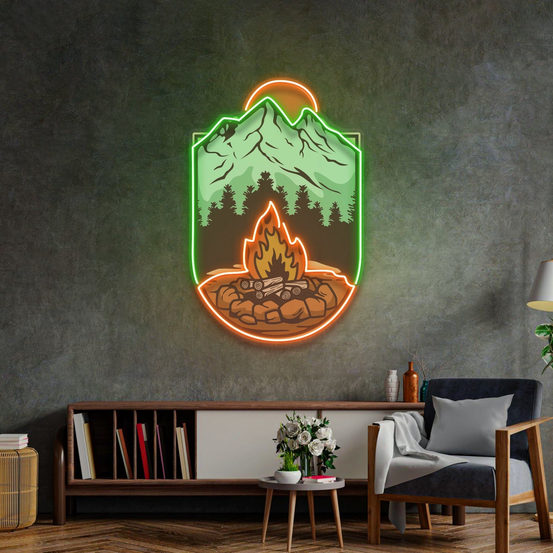 Campfire LED Neon Sign Light Pop Art