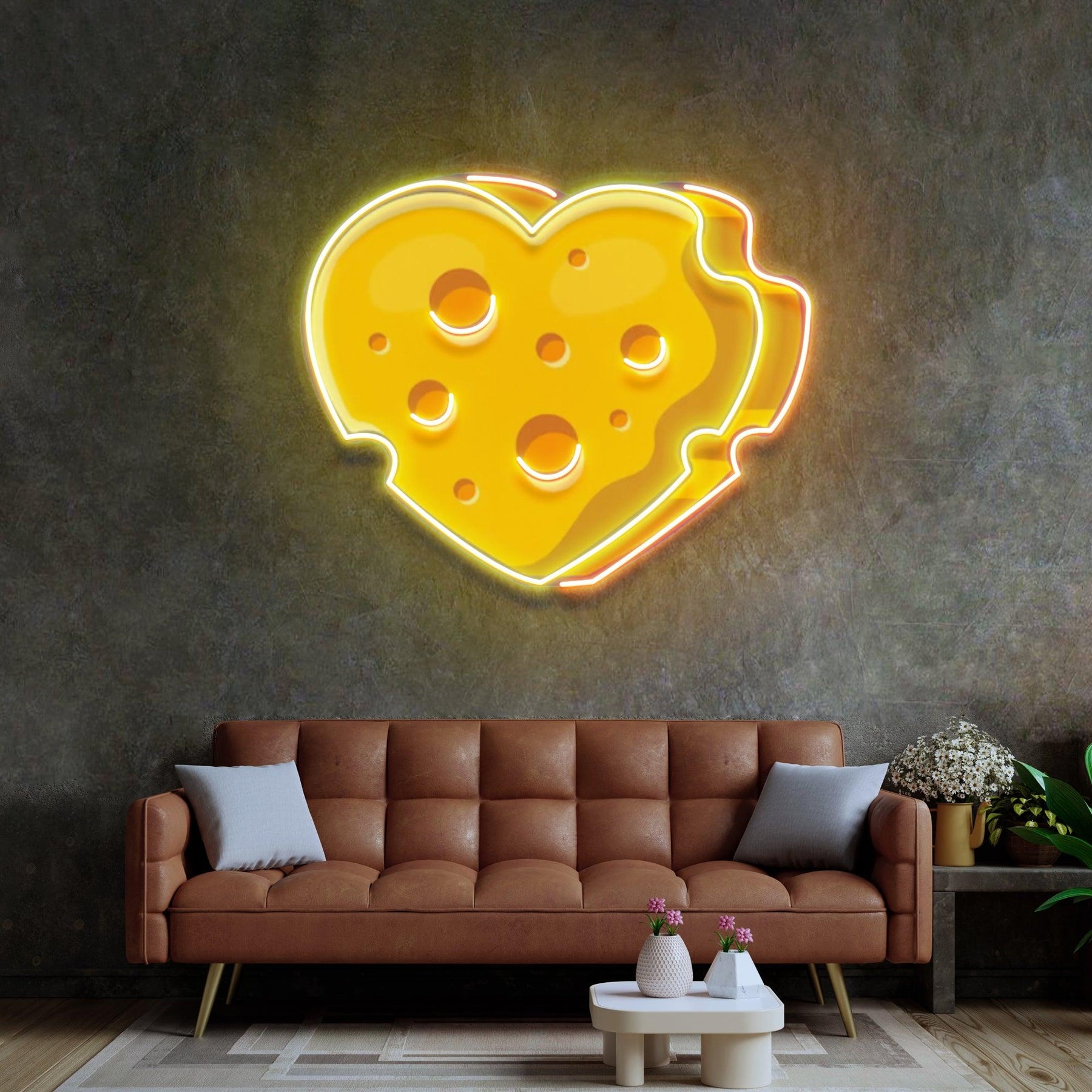 Cheese Heart Led Neon Acrylic Artwork