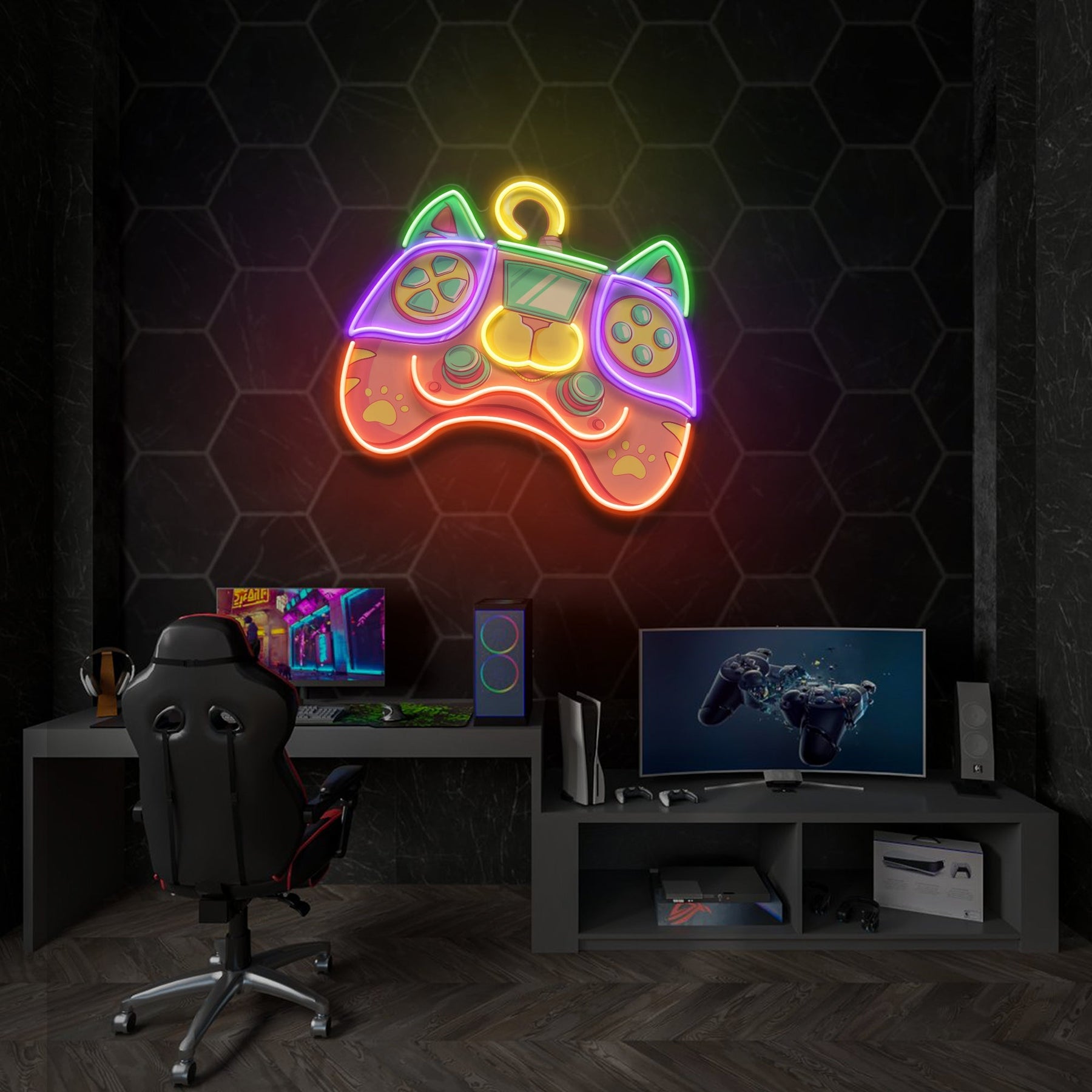 Colorful Cartoon Gaming Artwork Led Neon Sign Light