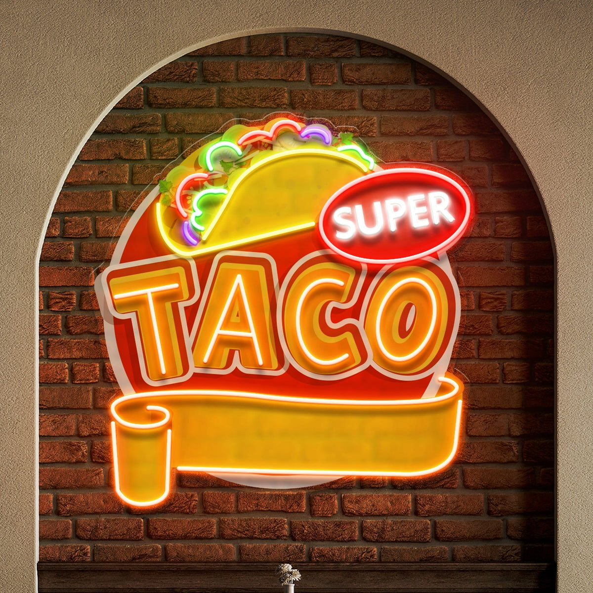Custom Brand Name Taco Mexican Food Restaurant Decor Artwork Led Neon Sign Light