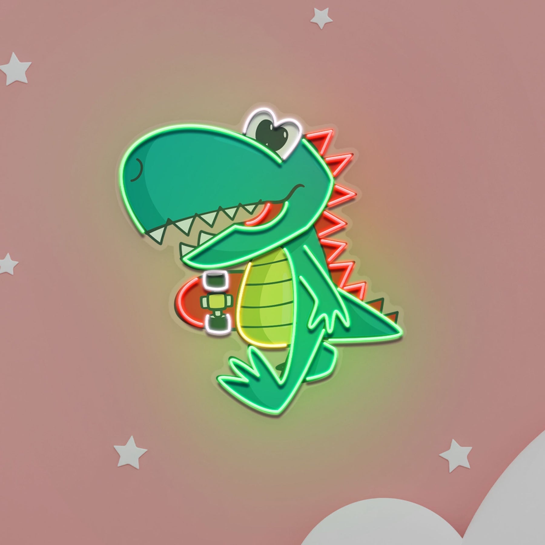 Custom Name Cool Dinosaur Boy Artwork Led Neon Sign Light