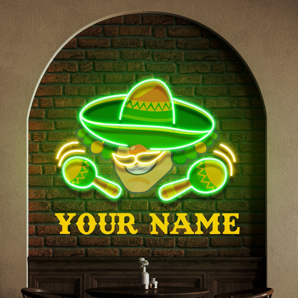Custom Name Mexico Logo Food Artwork Led Neon Sign Light