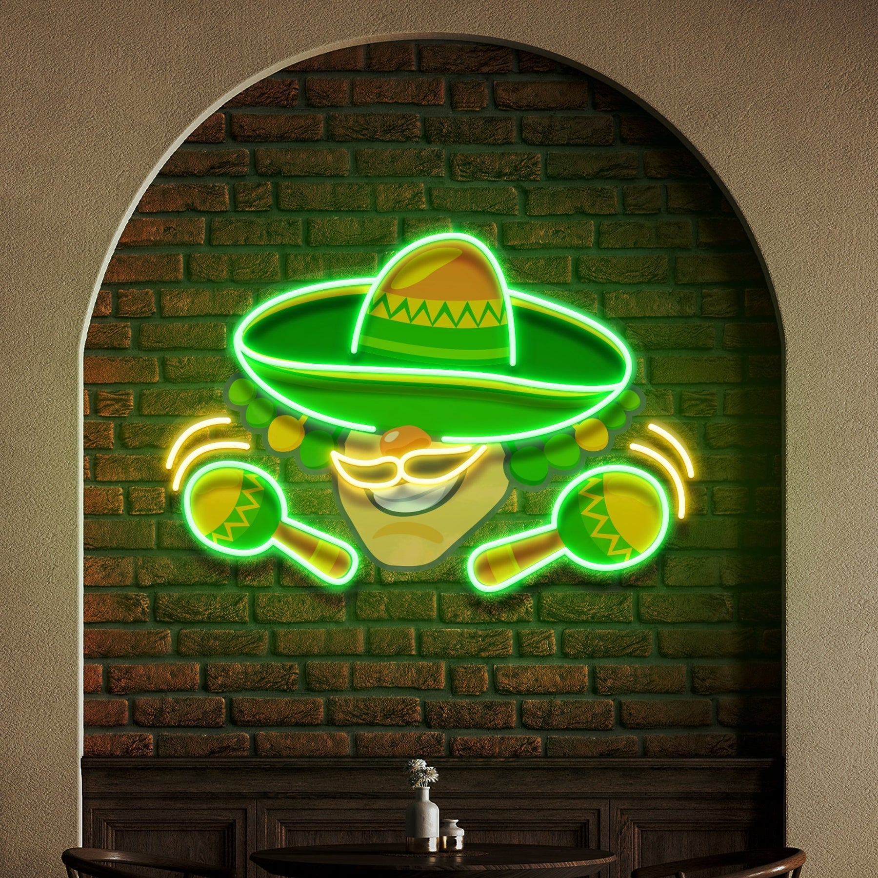 Custom Name Mexico Logo Food Artwork Led Neon Sign Light